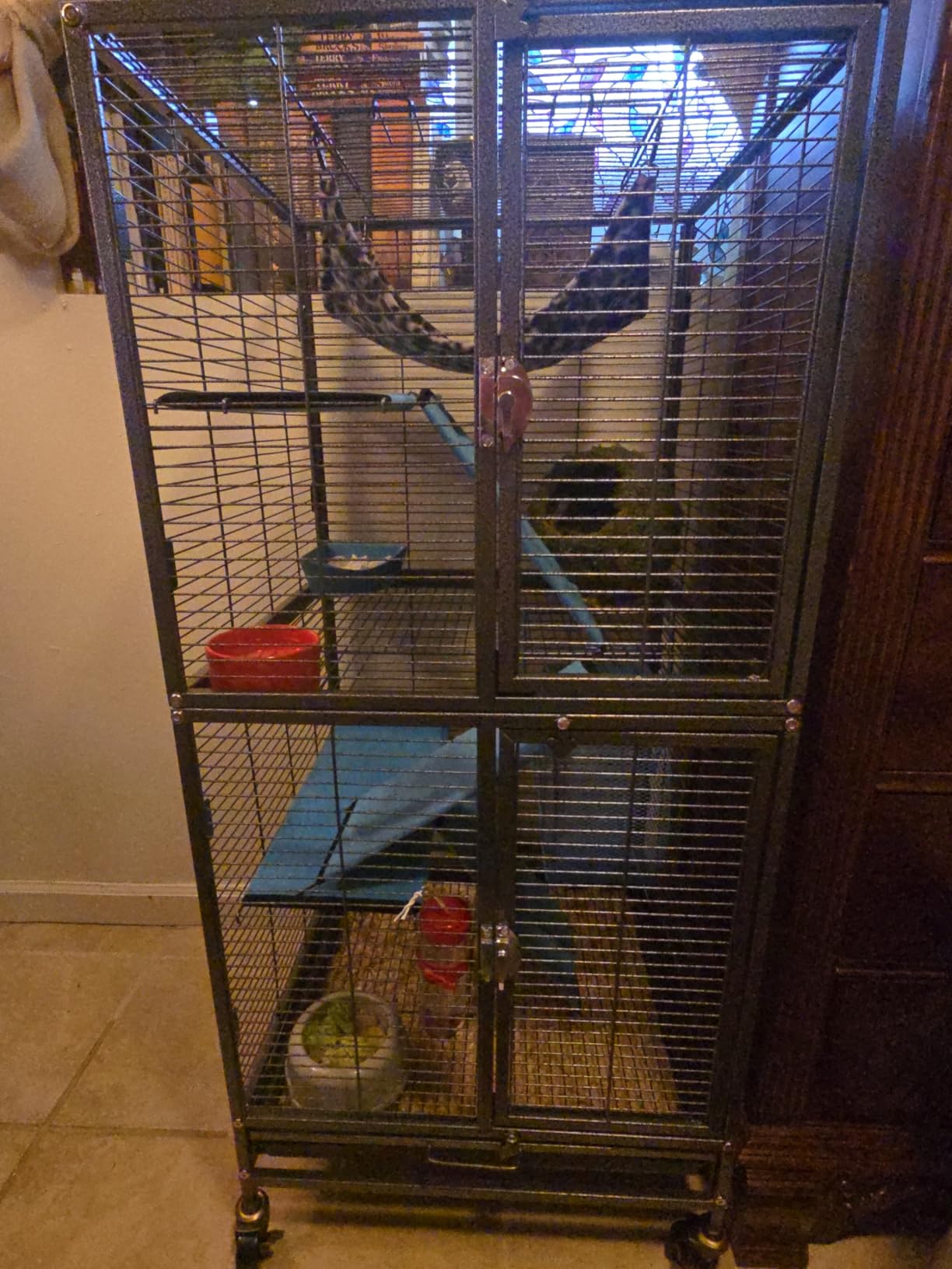 Deluxe Double Unit Two Full Story Small Animal Critter Home Rolling Cage customer photo 2