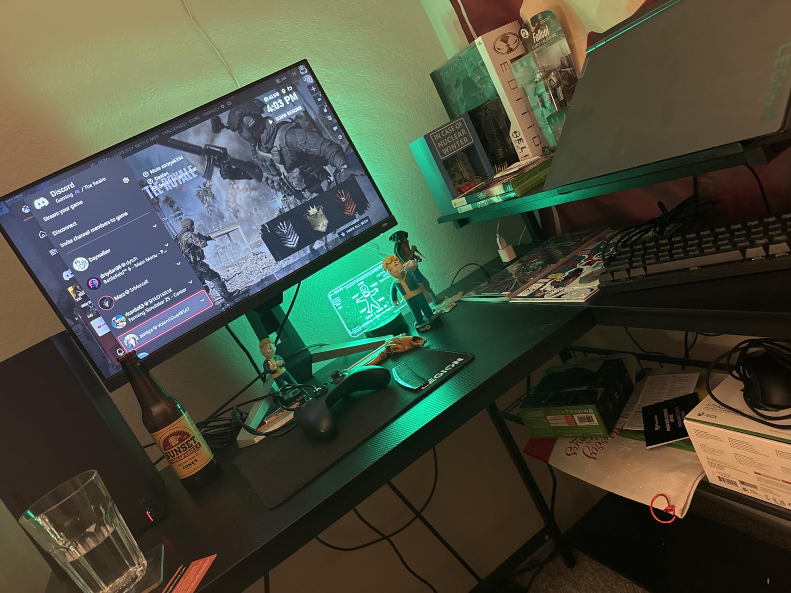 Bestier 42-Inch L-Shaped Computer Desk with Charging & LED, Black customer photo 2