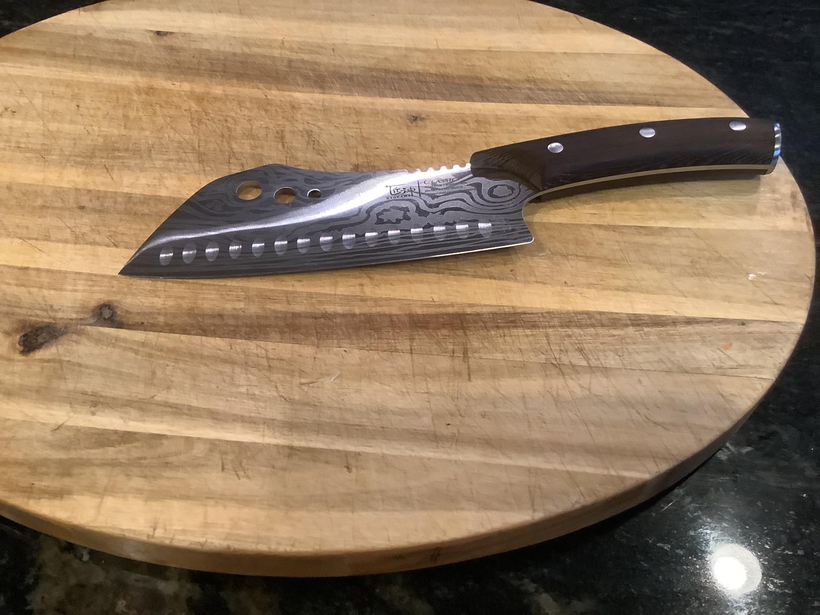 SYOKAMI Cleaver Chef Knife with Herb Stripper, 7