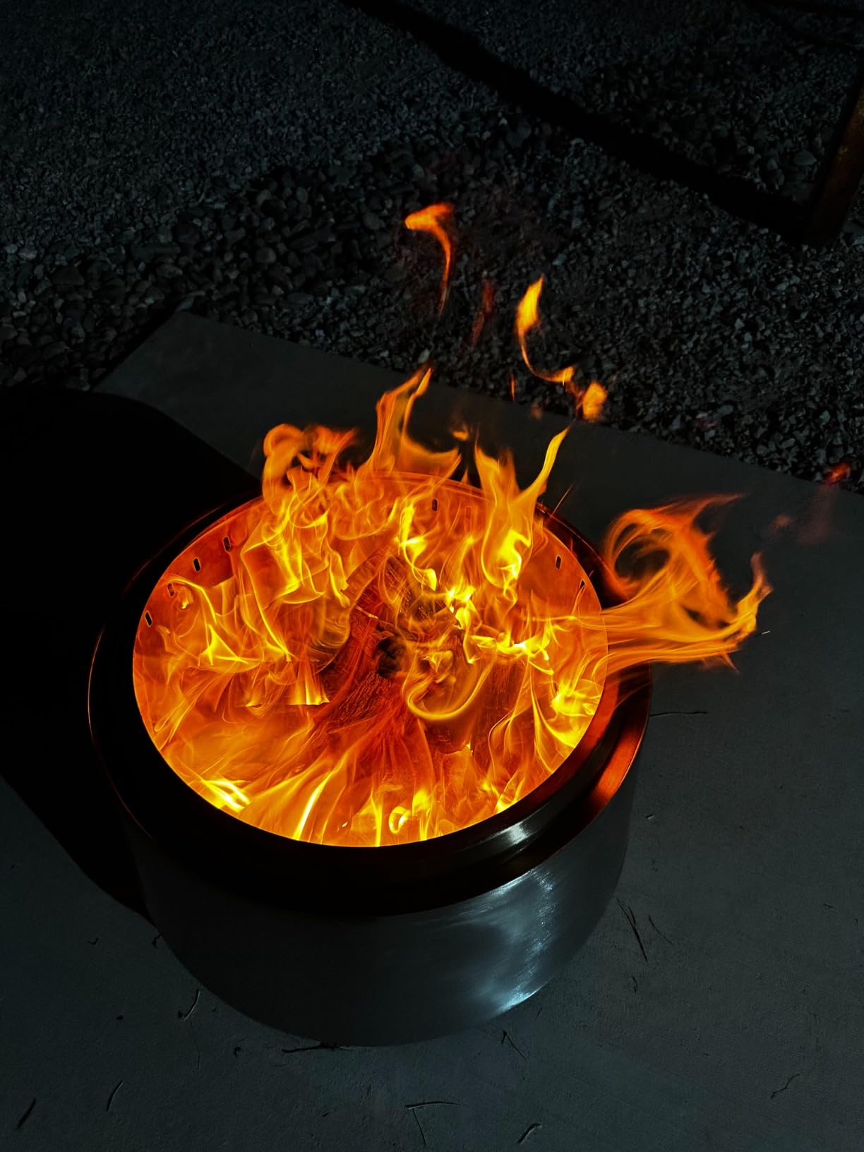 East Oak Fuoco 7 Inch Tabletop Smokeless Fire Pit, 3-in-1 Ash Pan Portable Wood & Pellet Tabletop Firepit, Easy Clean Up, Stainless Steel Mini Fire Pit for Outside, Backyard, Patio, Camping & Deck customer photo 2