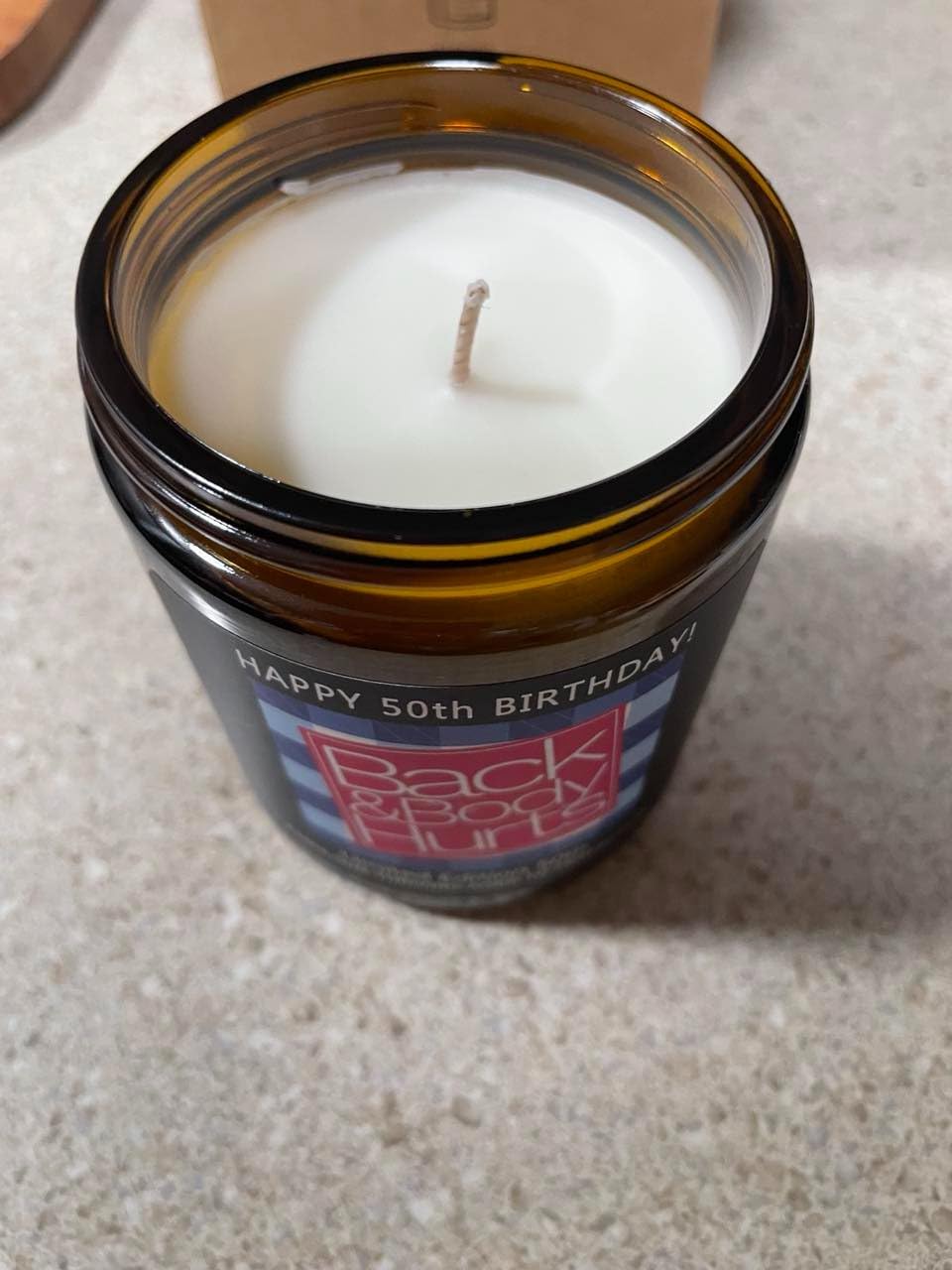 Homsolver 50th Birthday Gift for Her Him, Happy 50th Birthday Candles Gifts for Women Men, Funny 50 Years Old Decorations Ideas- Lavender Scented Candle customer photo 1