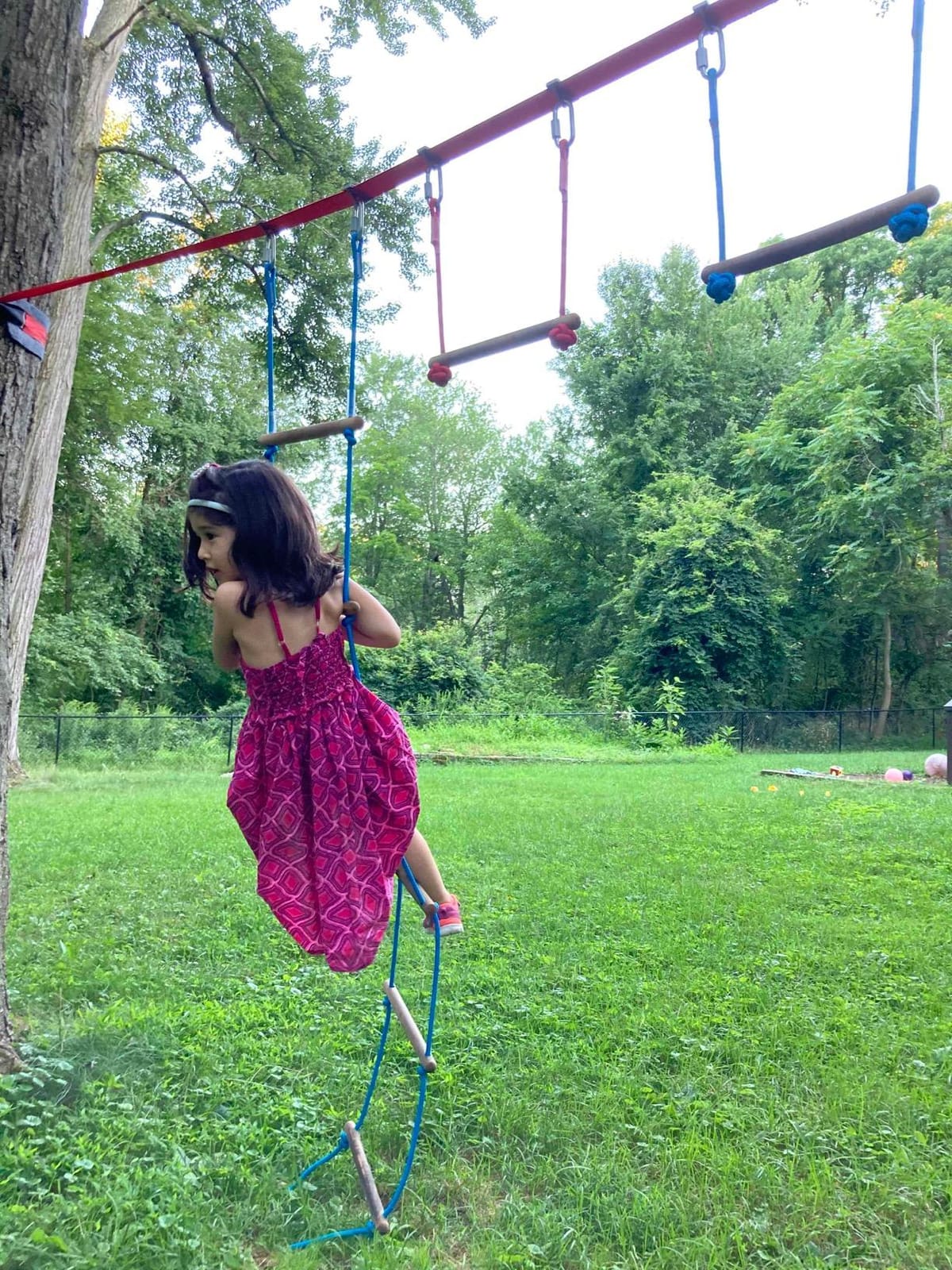 Ninja Warrior Obstacle Course for Kids-Playground Fitness Equipment Ninja Slackline with Multiple Accessories for Kids,Contain Swings,Rope ladders,Rings,Ninja Couse for Kids Outside (2x56ft) customer photo 1