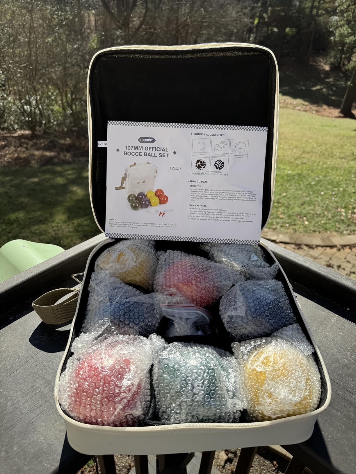 ropoda 107mm Bocce Ball Set Regulation Size Weight, Lawn Game &Outdoor Game customer photo 2