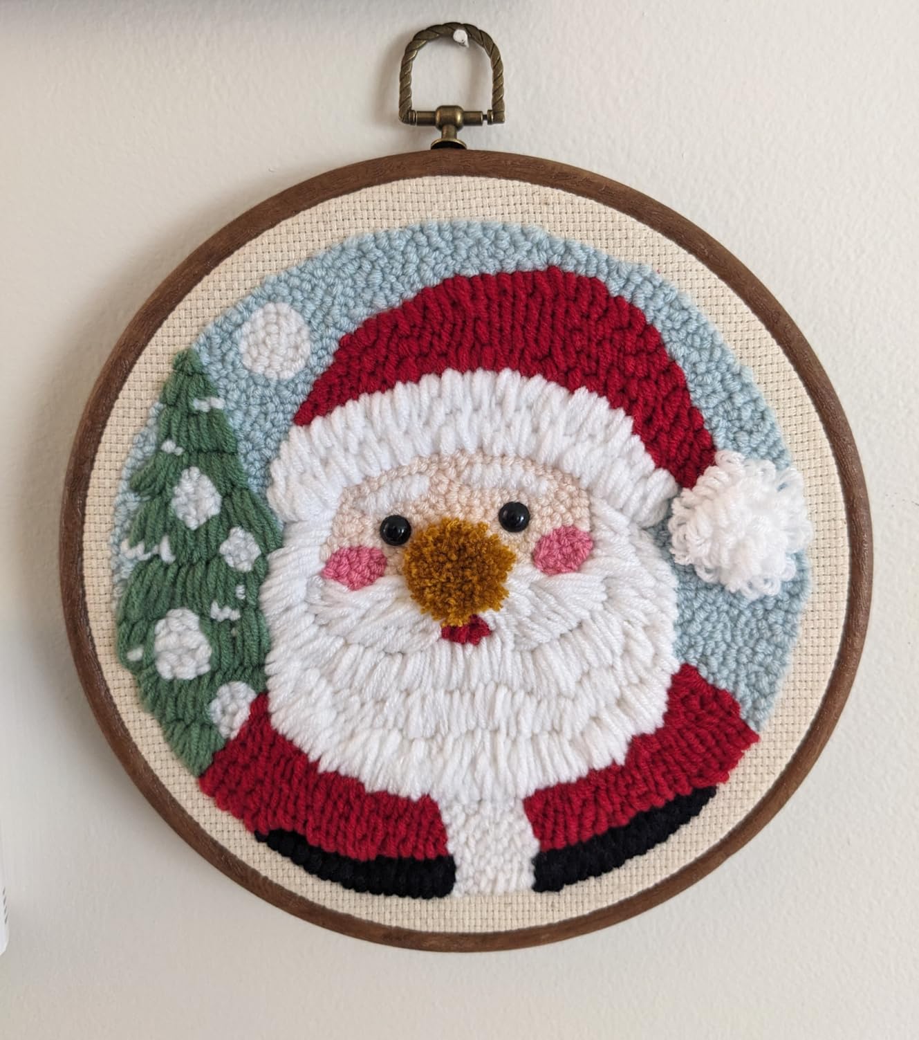 DIY Punch Needle Kits Santa Claus with Hoop 20x20cm-9 customer photo 2
