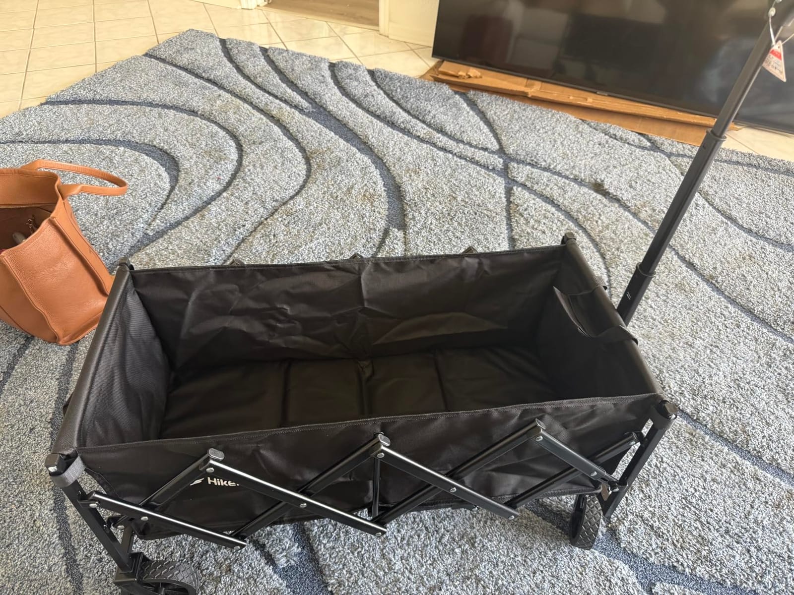 HIKEMOON 34'' Extra Long Folding Portable Wagon Cart, 120L 360LBS Black customer photo 2