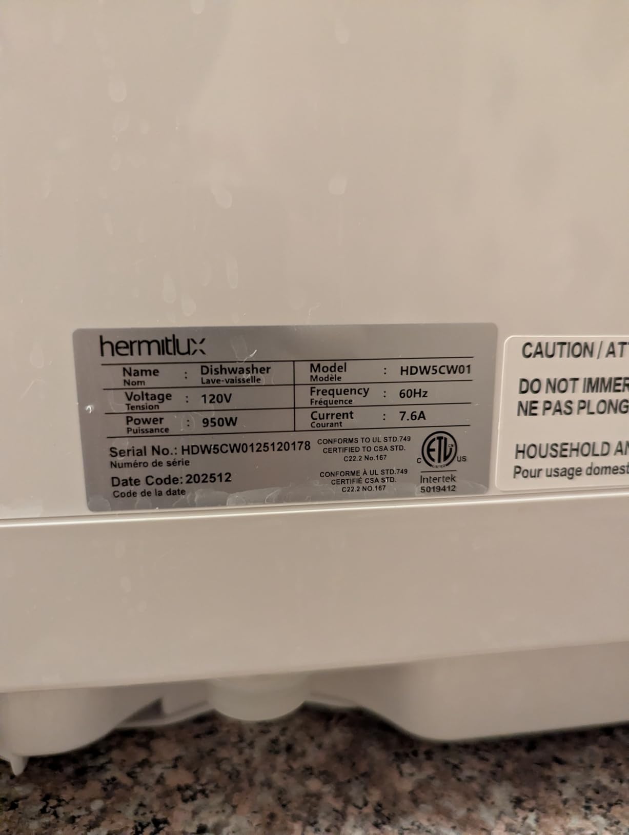 Hermitlux Countertop Dishwasher, 7 Washing Programs Portable Dishwasher customer photo 1