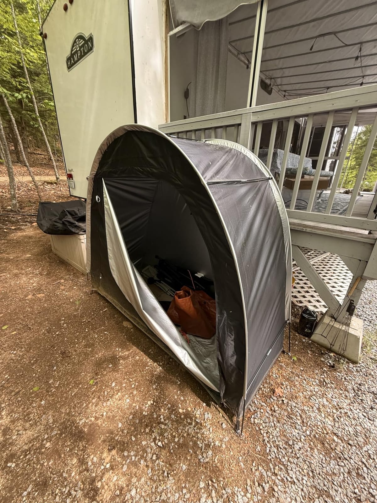 Bike Storage Tent, PU5000 Waterproof Outdoor Shed for 2 Bikes customer photo 2
