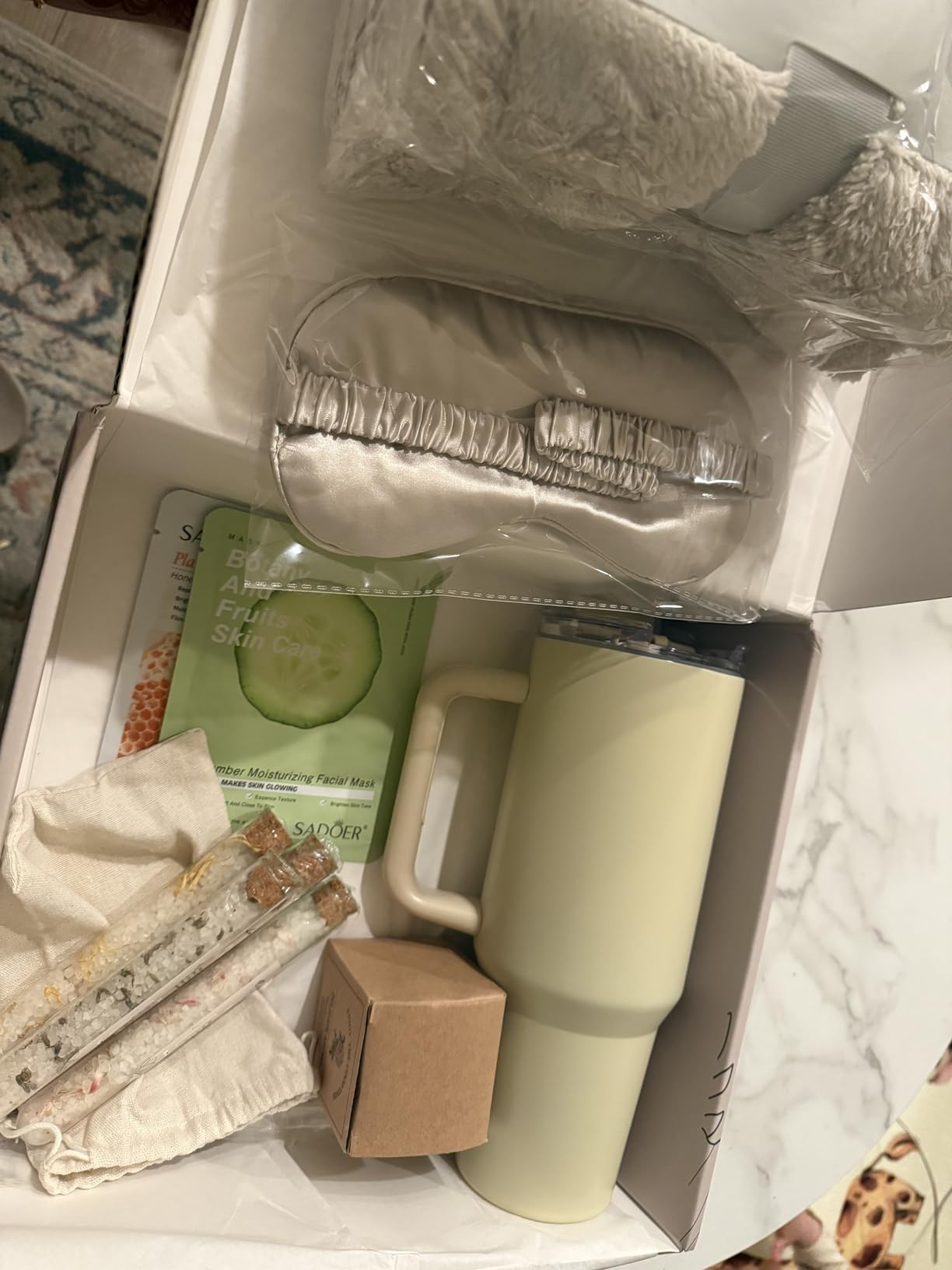 Opulent Self Care Spa Gift Box for Women - Thoughtful Get Well Gift | With a 40oz tumbler, blanket, candle, bath salts & sleep mask - for birthdays, thank you, sympathy & client gifts customer photo 2