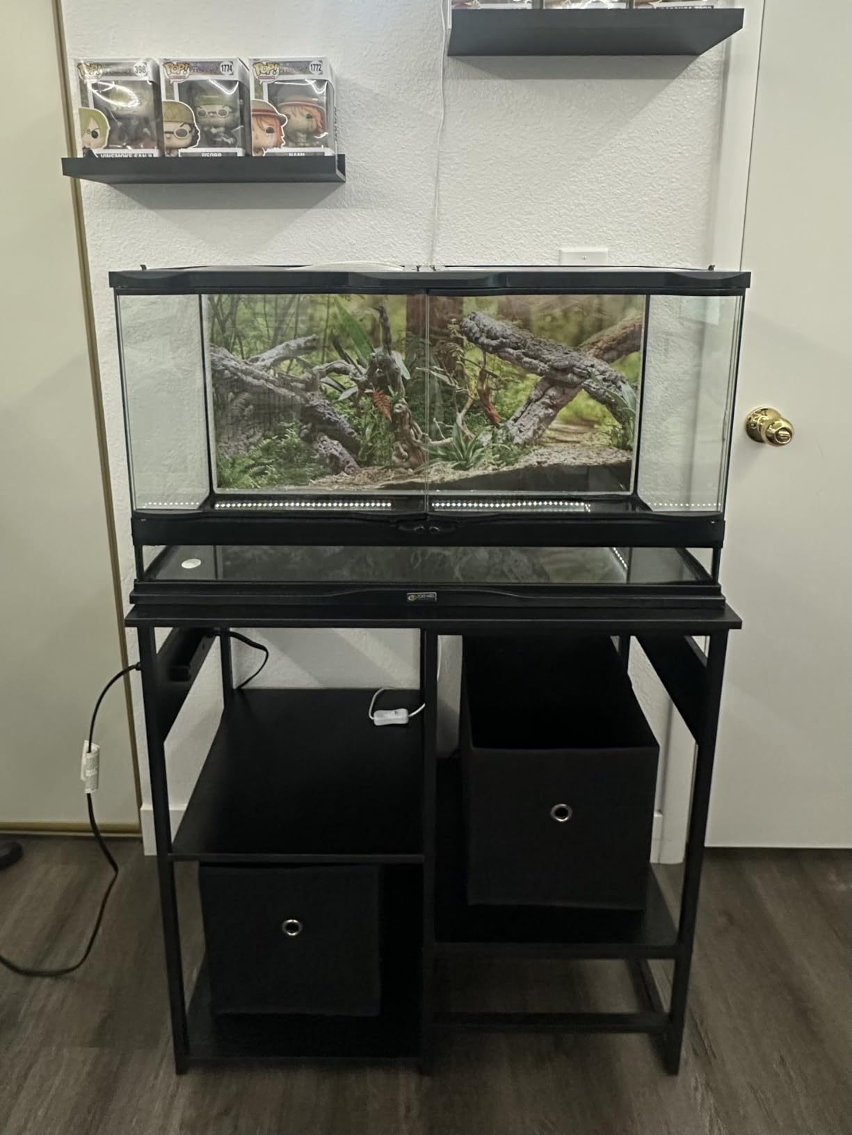 GRLEAF 55-75 Gallon Aquarium Stand: 1000LB Capacity, Built-In Power Outlets, 3-Tier Shelves for Fish Tank Accessories Storage, Heavy-Duty Steel/Wood Hybrid for Fish & Reptile Tanks | Excludes Tank customer photo 2