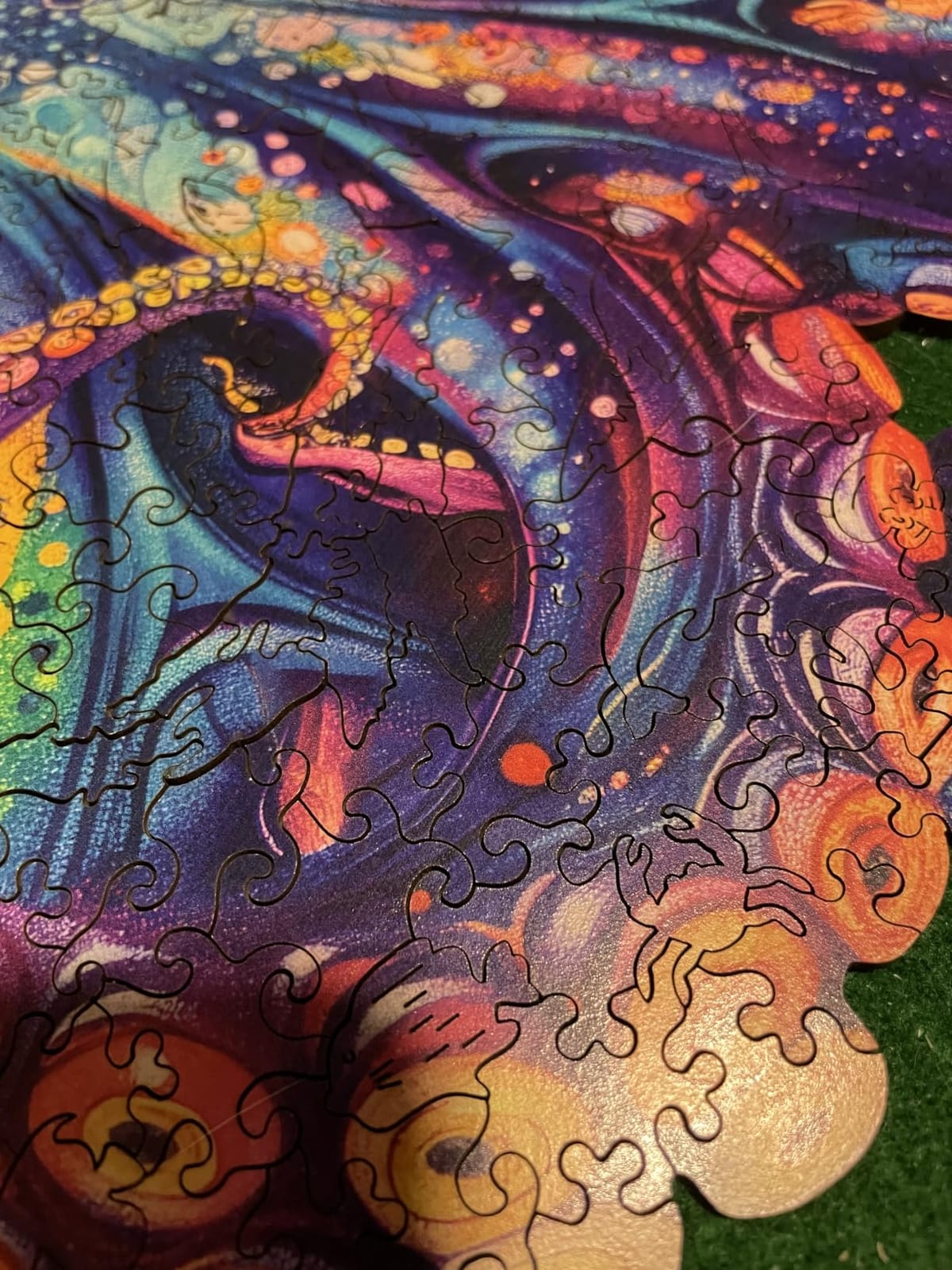 Qiuenisray Wooden Puzzles 1000 Pieces, Octopus Ocean Jigsaw Puzzles | Wooden Adults Puzzle, FSC Certified Unique Shape Adult Puzzles Pieces, Wall Decor for Family Game 23.4x23.5 in customer photo 1