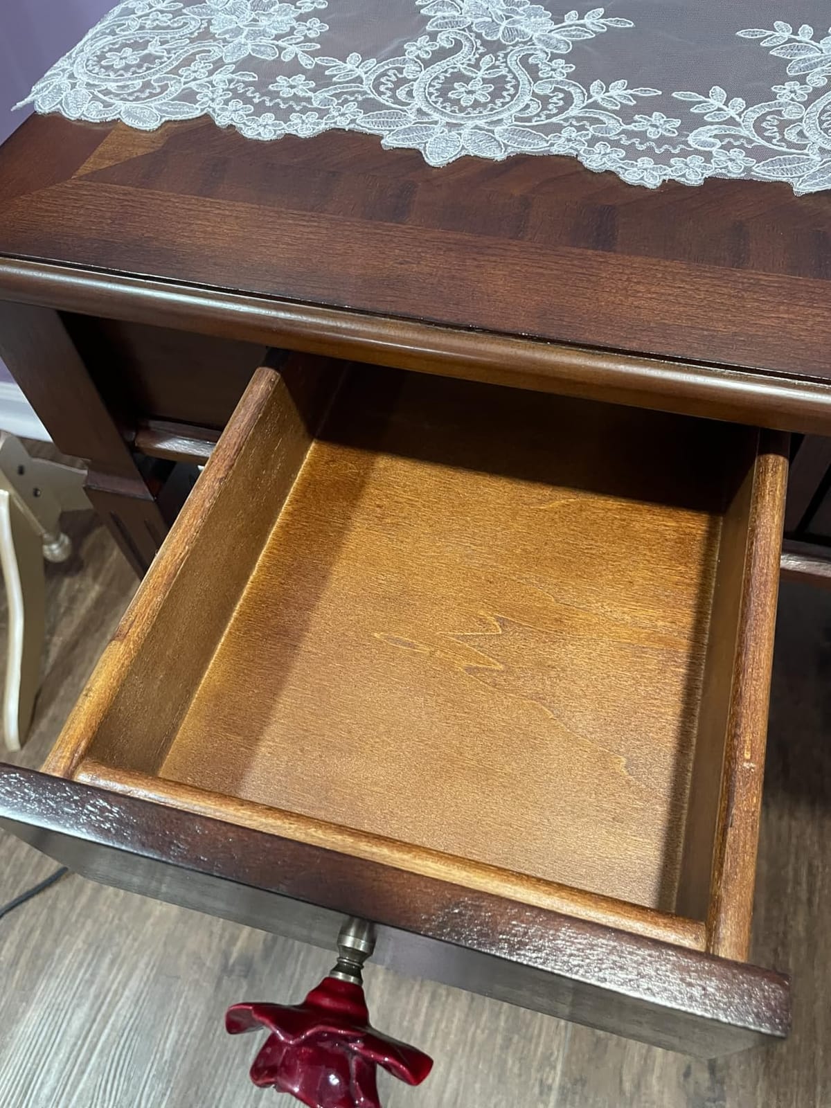 LEEMTORIG Vintage Solid Wood Writing Desk with 2 Drawers, 46.1