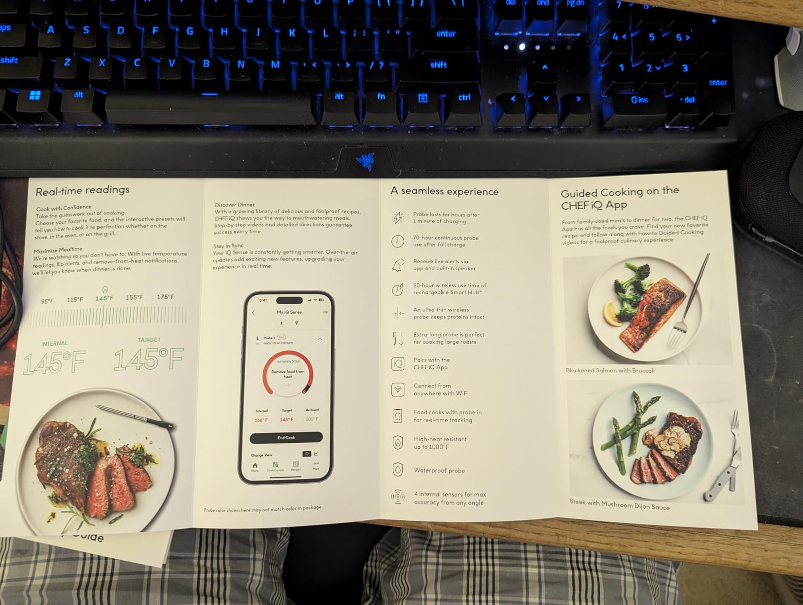CHEF iQ Sense | Smart Wireless Meat Thermometer | Ultra-Thin Probe | WiFi Unlimited Range | 1000°F Heat Safe | 5 Sensors | BBQ, Grill, Oven, Smoker, Air Fryer | Gen3 customer photo 1