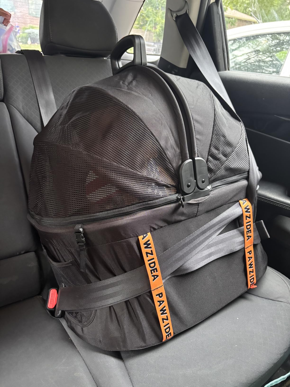 PAWZIDEA Portable Small Dog Crate for Car Travel Up to 33lbs, No-Zip Canopy customer photo 1