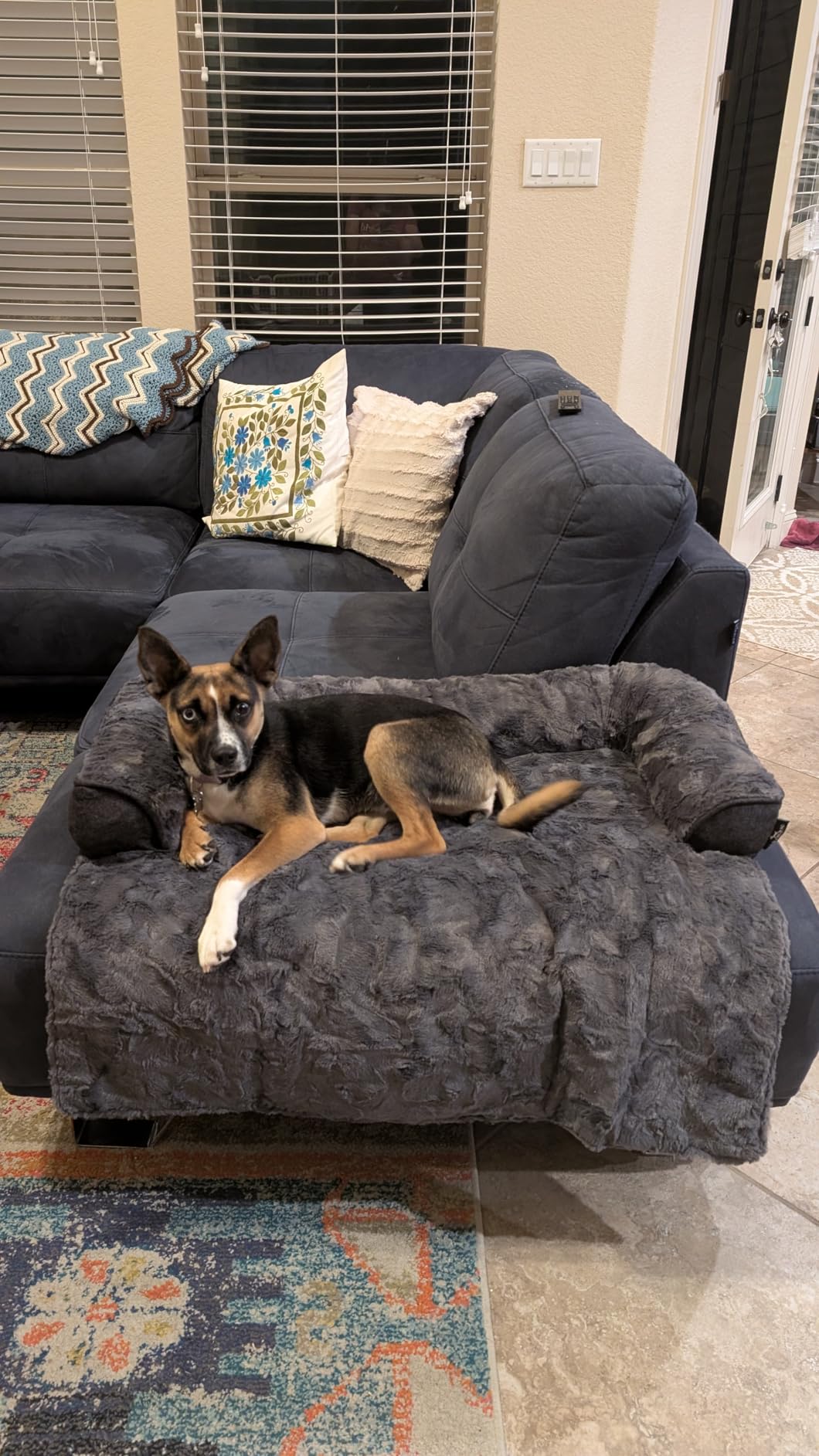 Medium Dog Cooling Bed for Sofa, 35x31 Inch Pets Couch Cover Mat customer photo 1