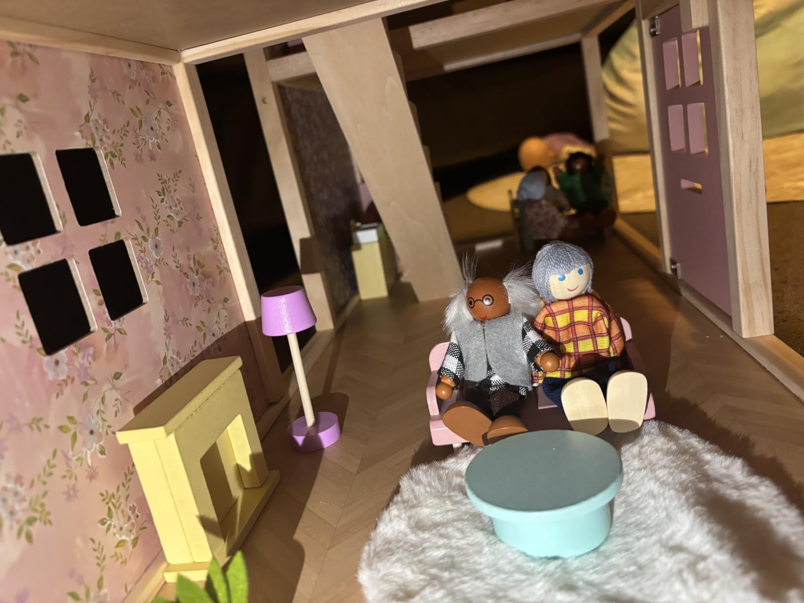 Tiny Land Wooden Dollhouse for Girls - 6 Rooms Wooden Doll House customer photo 1
