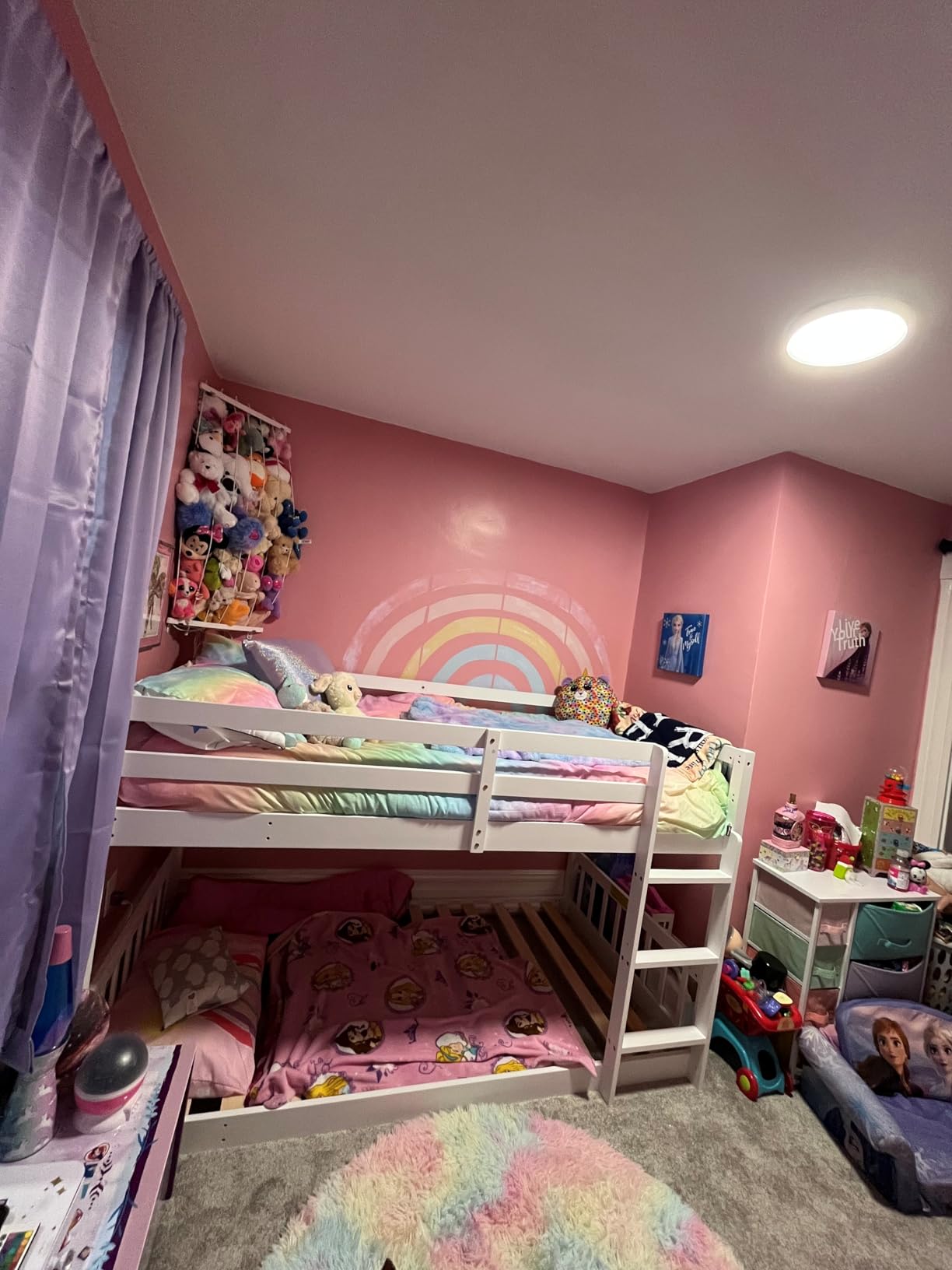 JOYMOR Solid Wood Low Twin Over Twin Bunk Bed for Kids/Junior, Bunk Bed Frame with Guardrails & Ladder for Boys Girls, No Box Spring Needed (Black) customer photo 2