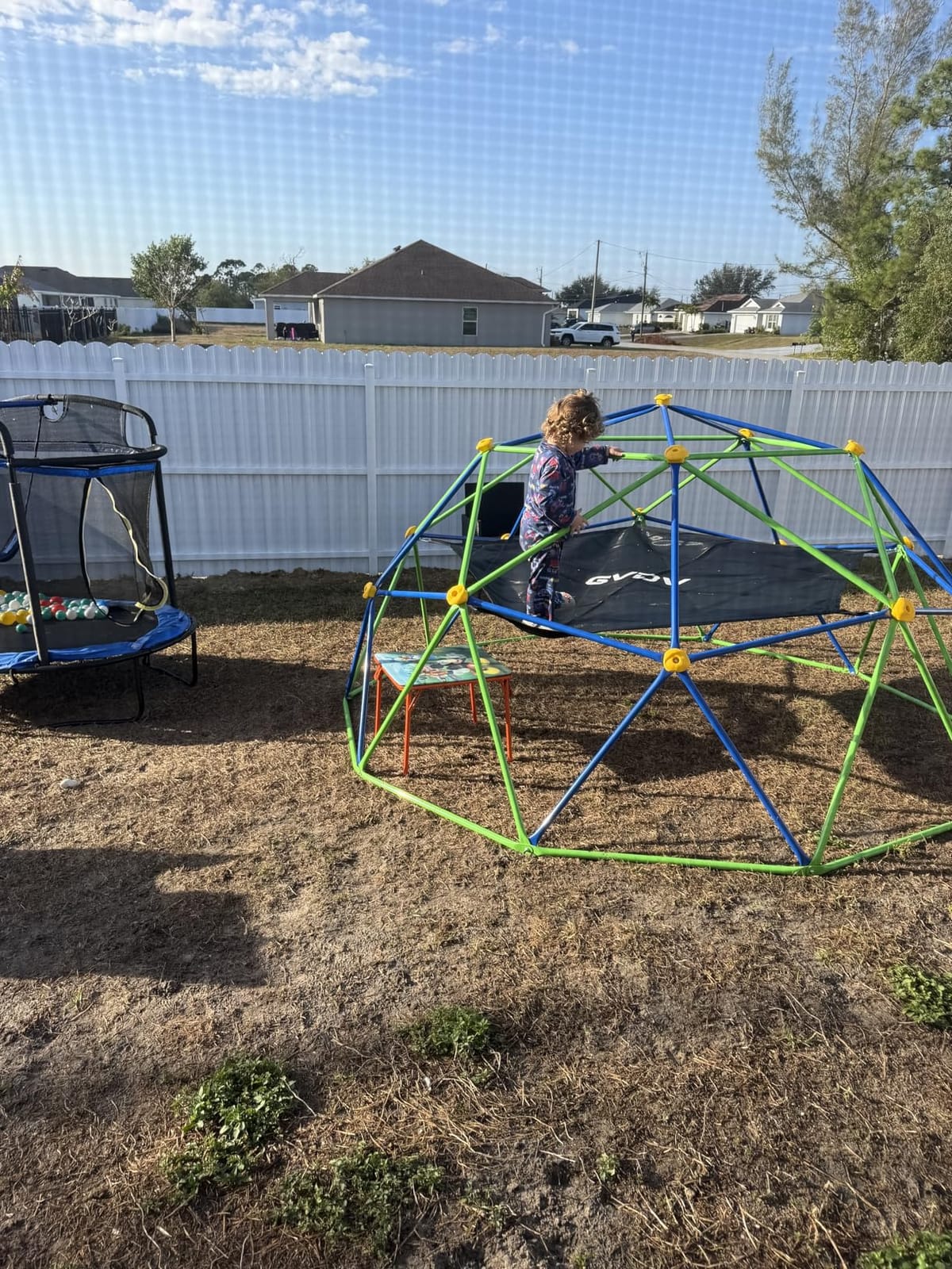 GVDV 10 FT Climbing Dome with Hammock, Jungle Gym for Kids, Green & Blue customer photo 1