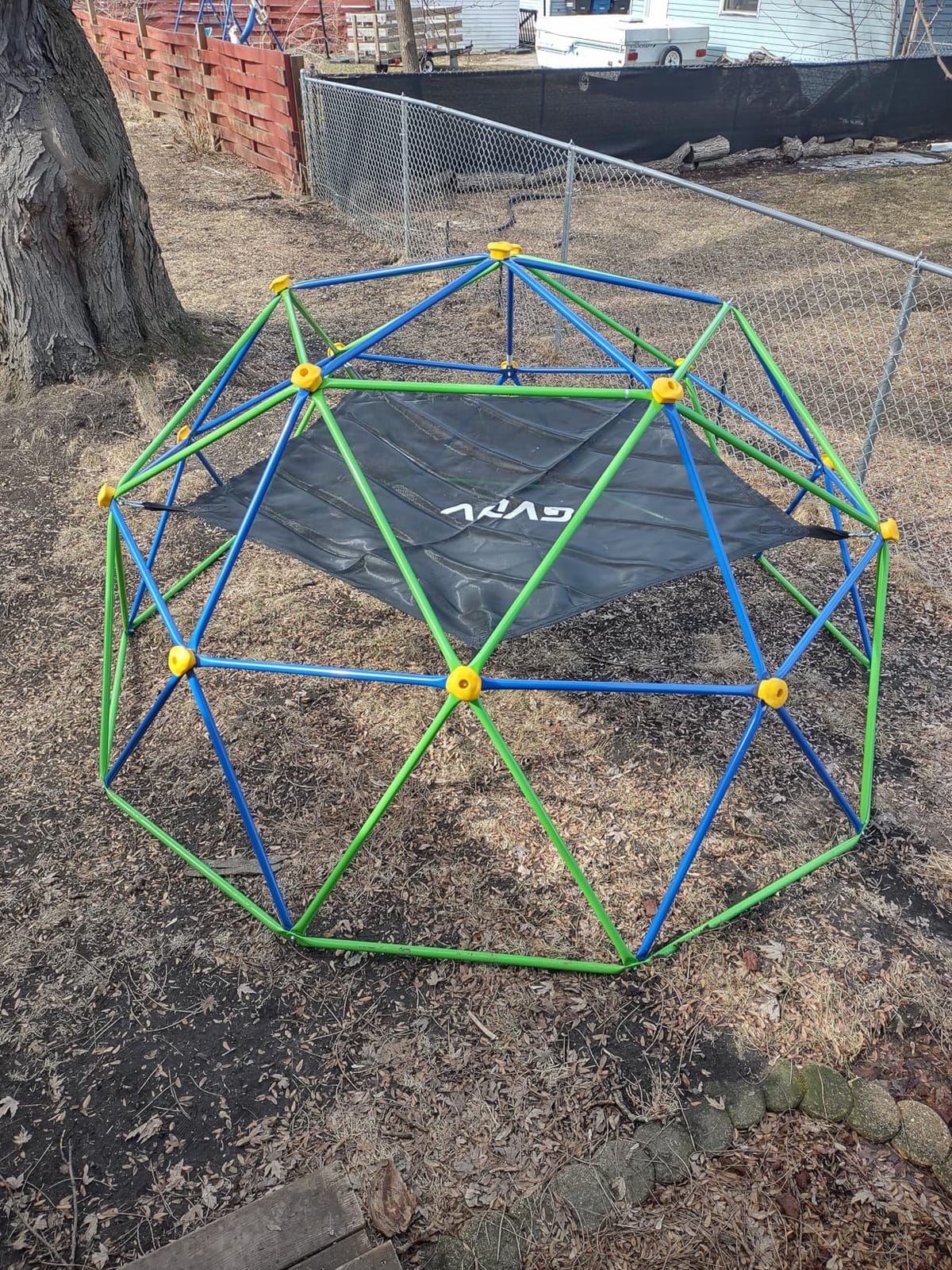 GVDV 10 FT Climbing Dome with Hammock, Jungle Gym for Kids, Green & Blue customer photo 2