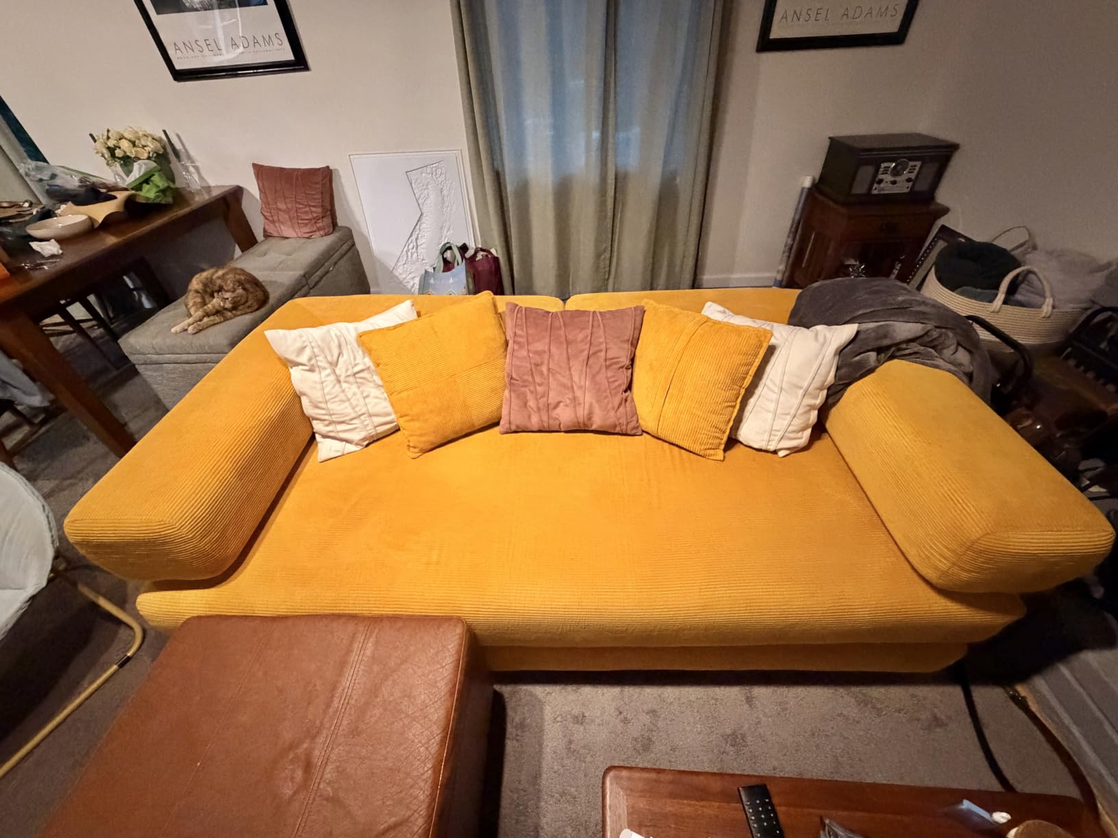 4-in-1 Folding Convertible Sofa Bed, 78 Inch Boneless Couch with Fixed-Shape Frame, Corduroy Loveseat Sleeper with Pull Out Bed, Floor Sofa Modular Futon Couch for Living Room Bedroom Lounge (Beige) customer photo 2