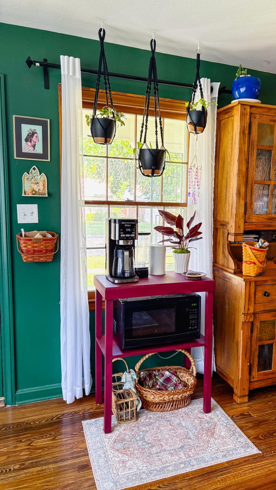 3 Pack Self Watering Hanging Planters for Indoor Plants Large 10/8/7 Inch | Hanging Pots with Macrame Plant Hangers, Drainage Reservoirs and Hooks, White customer photo 1