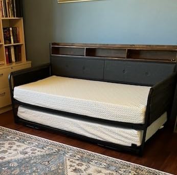LIKIMIO Daybed with Trundle, Twin Bed Frame,White customer photo 2