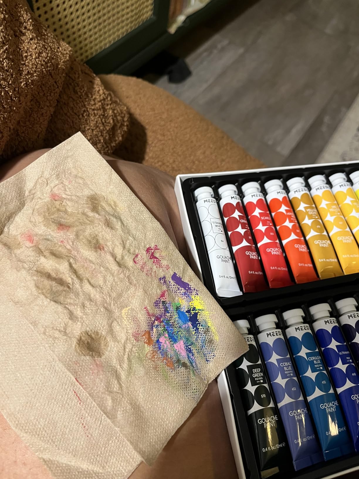 MEEDEN Gouache Paint Tube Set: 48 x 12ml (0.4 oz) Colors Art Paint | Non-Toxic Gouache Tubes for Artists Students Beginners - Rich Pigment Art Supplies for Paper & Canvas Painting customer photo 2