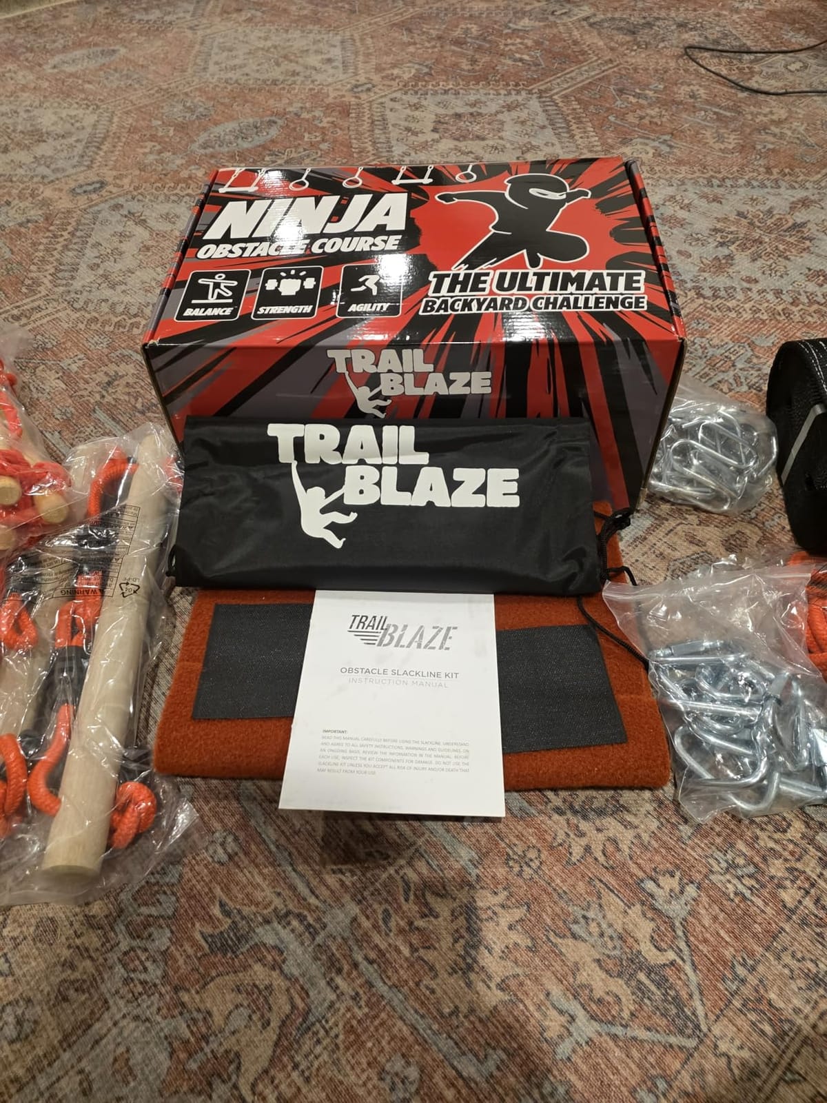 Ninja Warrior Obstacle Course Kids Outside - 50ft Backyard Slackline customer photo 2