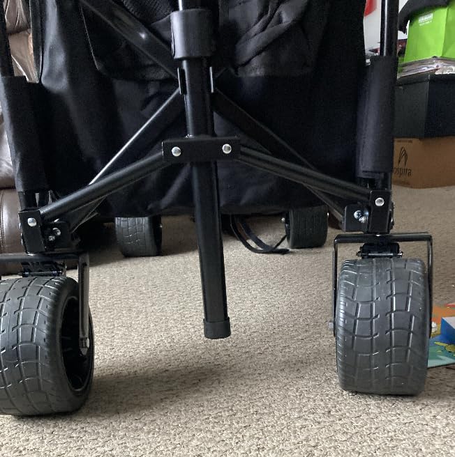 AMNOW 100L Collapsible Wagon Cart with All Terrain Wheels, 350LBS, Black customer photo 1