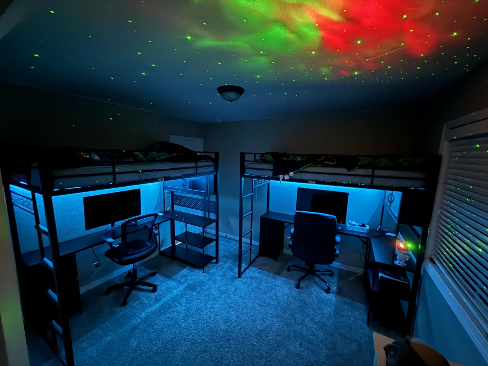 ADORNEVE Twin Size Loft Bed with Gaming Desk, RGB Hutch, Black customer photo 2