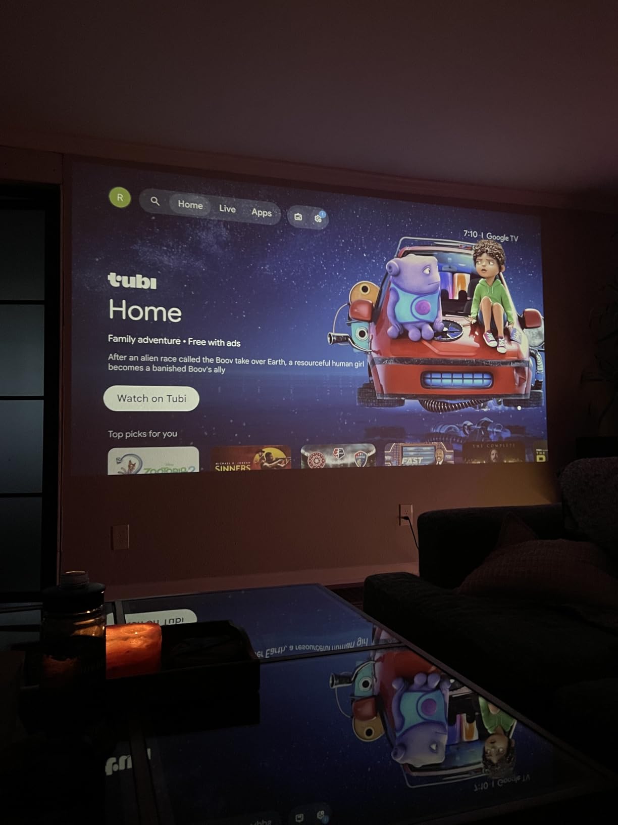 【Official Licensed Google TV】4K Smart Projector with WiFi and Bluetooth, VOPLLS Outdoor Projectors with Dolby/Auto Focus, Portable Movie Phone Wireless Gaming Wifi Proyector for Bedroom/Home/Ceilling customer photo 2