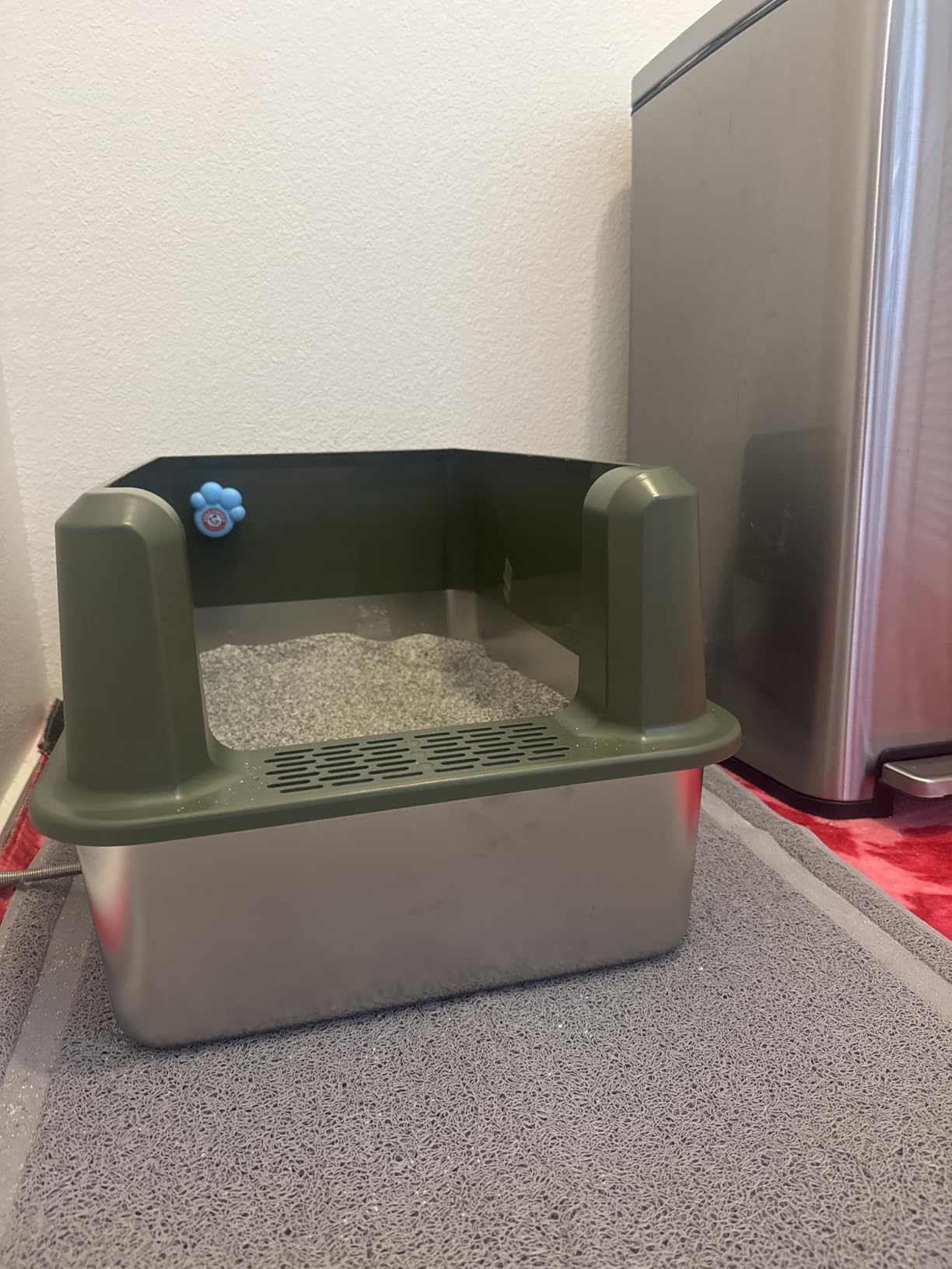 XL Stainless Steel Cat Litter Box with Lid, Top Entry, Mat & Scoop Included customer photo 2