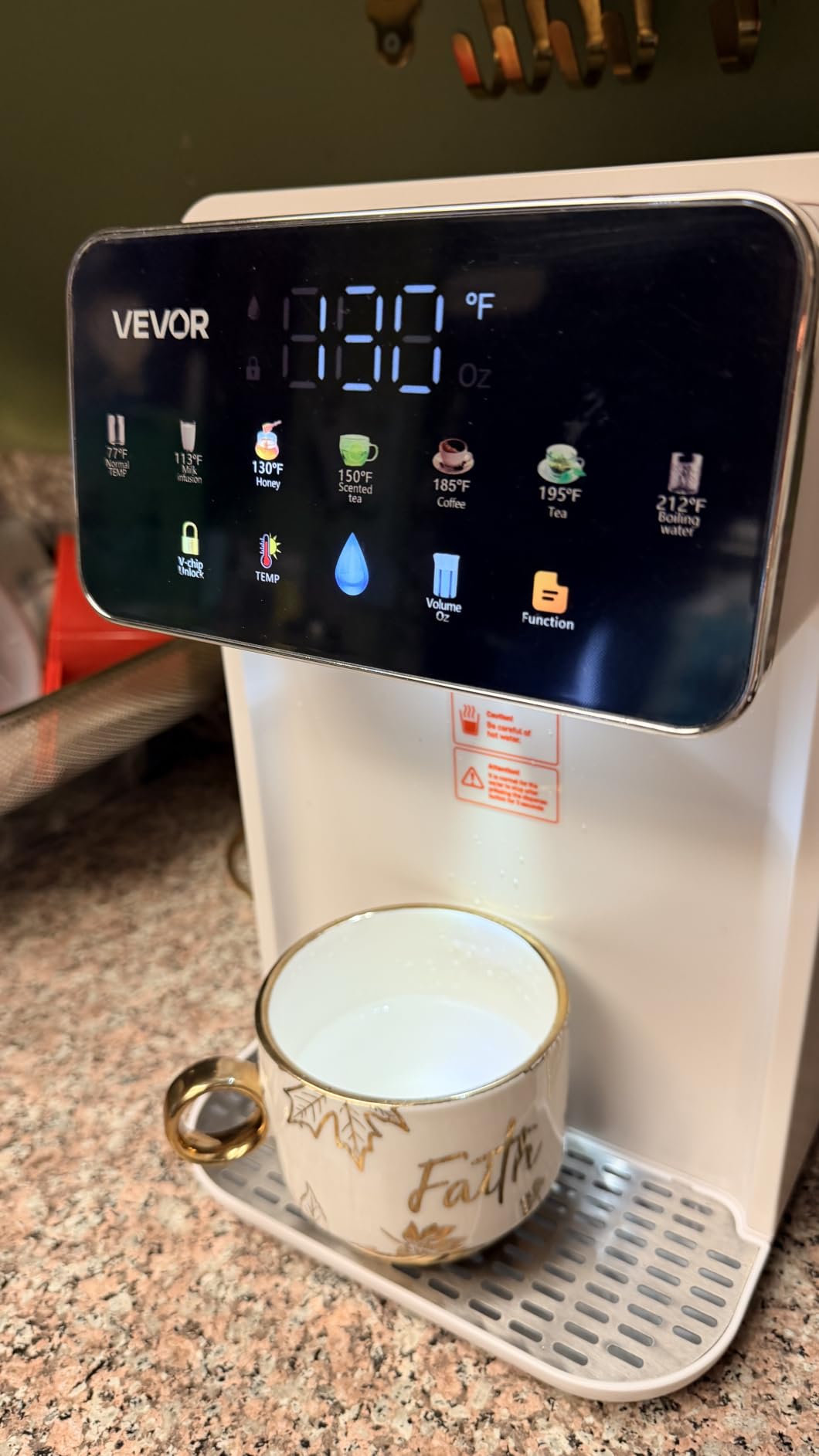 VEVOR Instant Hot Water Dispenser, Countertop Boiling Water Dispenser with Adjustable 6 Temperatures & 7 Water Volumes, 101oz Removable Water Tank, Quick Heating with Touchscreen & Child Lock for Home customer photo 2