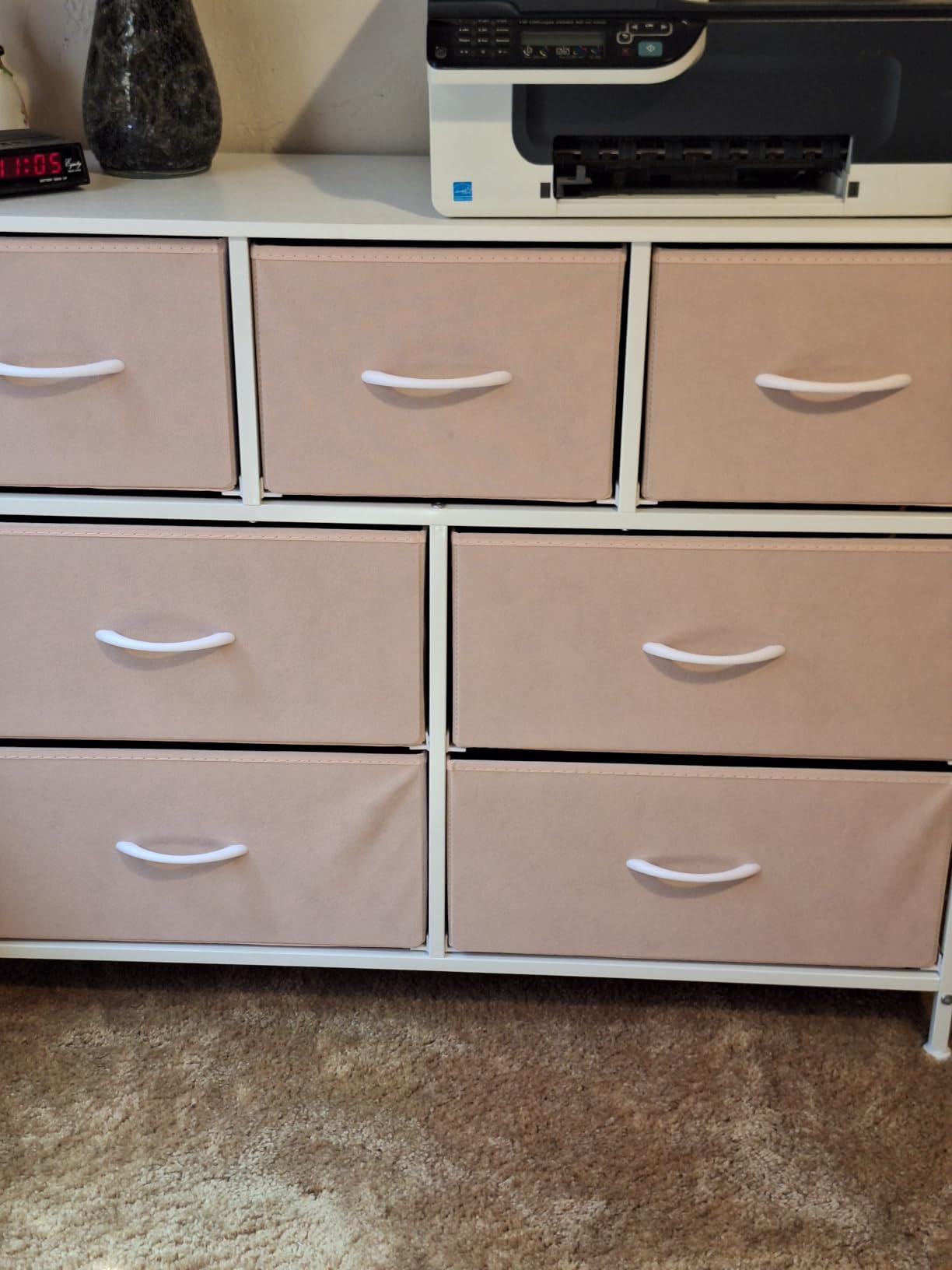 Sweetcrispy 7 Drawer Dresser for Bedroom Storage with Fabric Bins, Brown customer photo 1