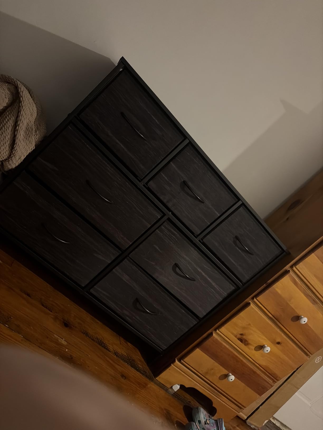 Sweetcrispy 7 Drawer Dresser for Bedroom Storage with Fabric Bins, Brown customer photo 2