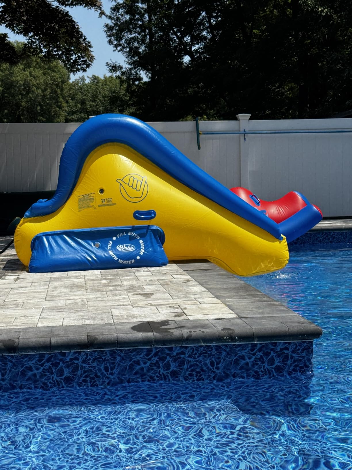 Wahu Rippa Dippa Pool Slide | Steep, Fast Ride with Continuous Spray | Backyard Inflatable, Durable & Colorful Water Slide | 7.2ft Long x 4.6ft High, Weight Limit of 154lbs | Ages 6+ customer photo 2