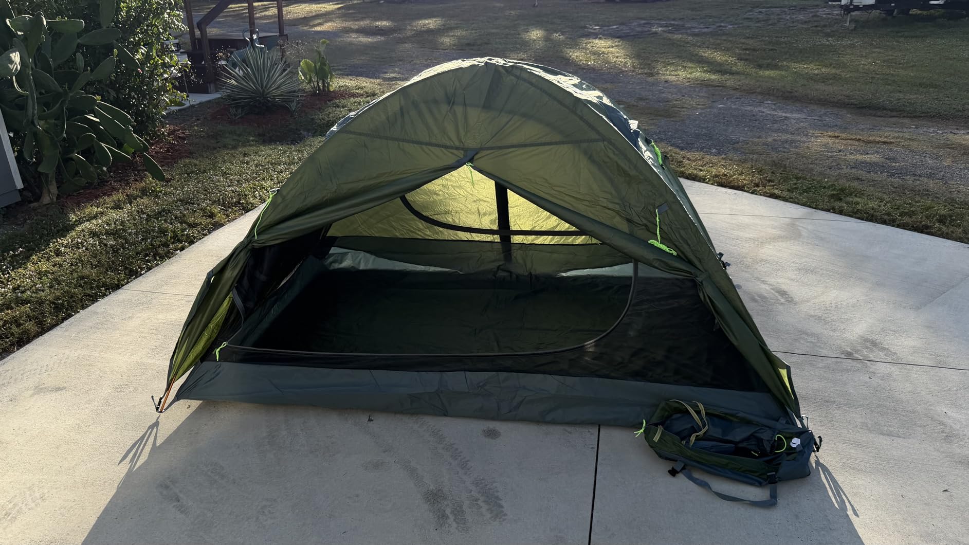 Night Cat 2-Persons Backpacking Tent: Waterproof Lightweight Camping Tent for Two People Hiking Outdoor Mountain with Aluminum Poles and Rainfly Green customer photo 2