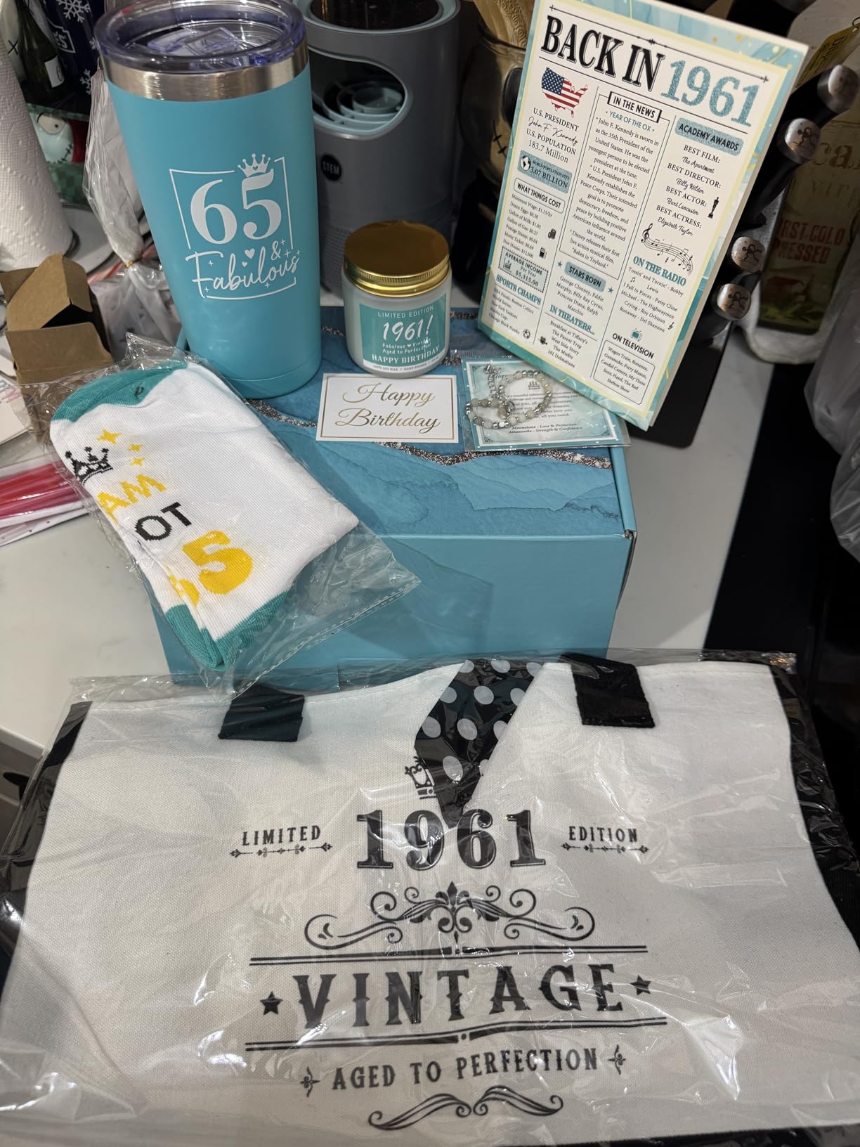 50th Birthday Gifts for Her 50 Year Old Gifts for Women Turning 50 and Fabulous Gift Ideas for Woman Cool 1976 Birthday Gift for Woman Happy 50th Bday Decorations Basket for Mom Daughter with Tumbler customer photo 2