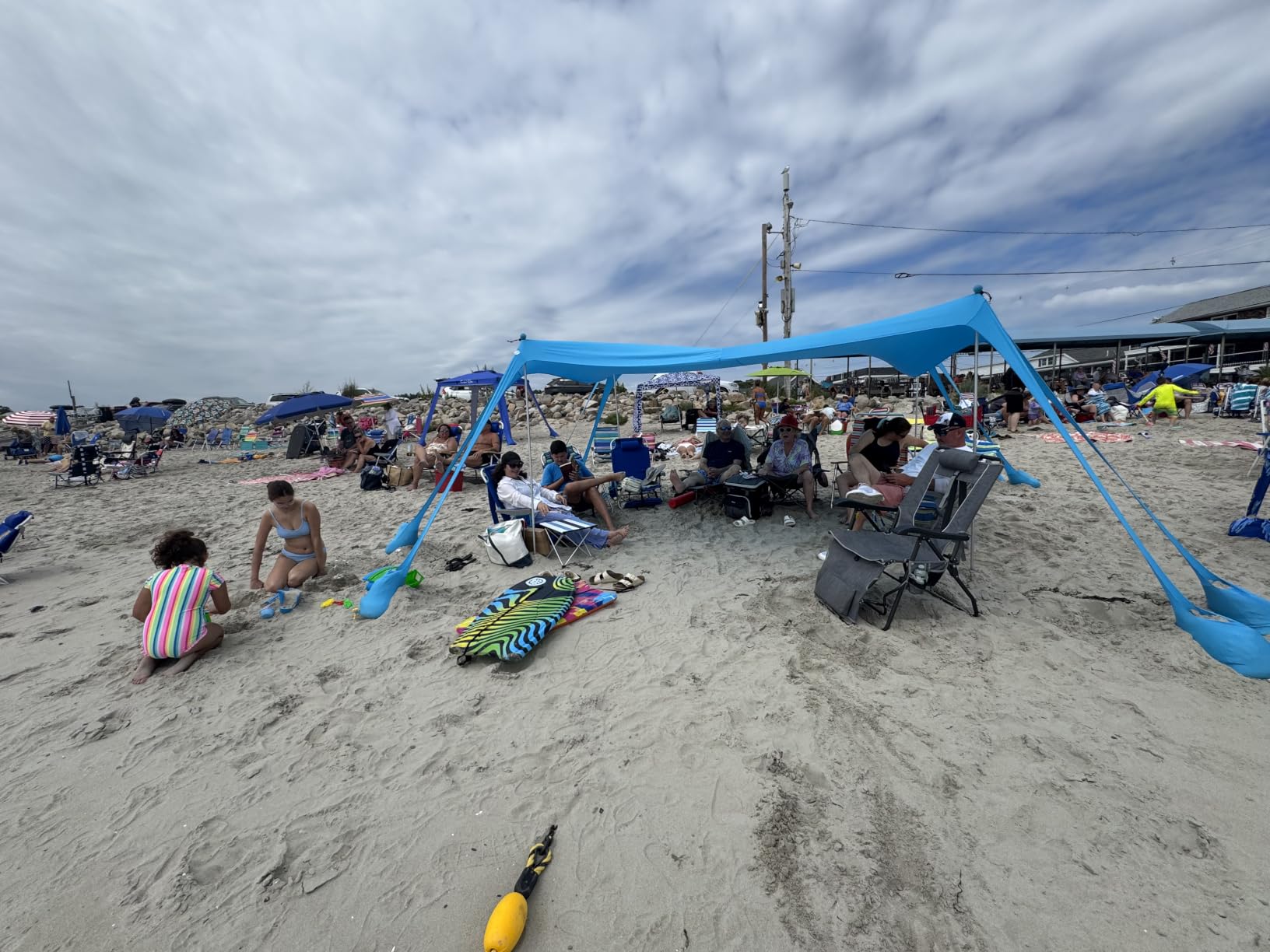 Beach Tent Sun Shelter 10x10FT, UPF 50+ Beach Shade Canopy with 8 Sandbags customer photo 1