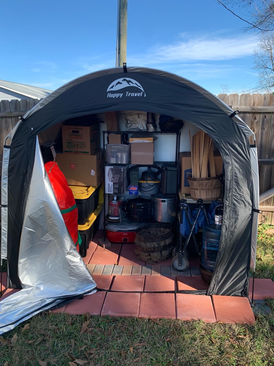 Happy Travel Bike Storage Shed Tent, Outdoor Portable Bicycle Storage Sheds customer photo 2
