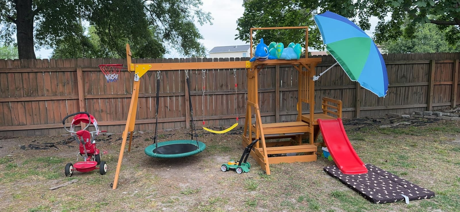 SUNIBOXI Wooden Swing Sets for Backyard, for Ages 3-8 customer photo 1