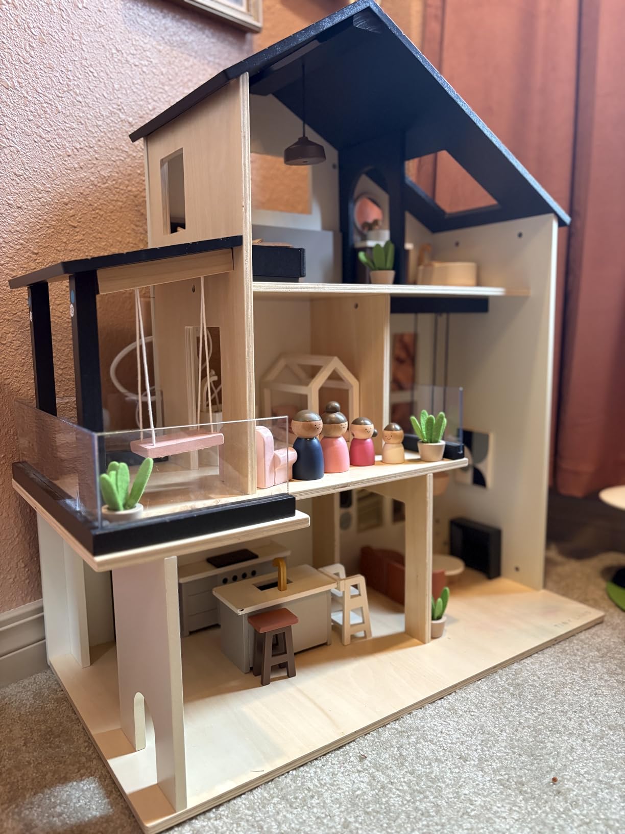 Tiny Land Wooden Doll House, Modern Family Dollhouse with Realistic Design customer photo 1