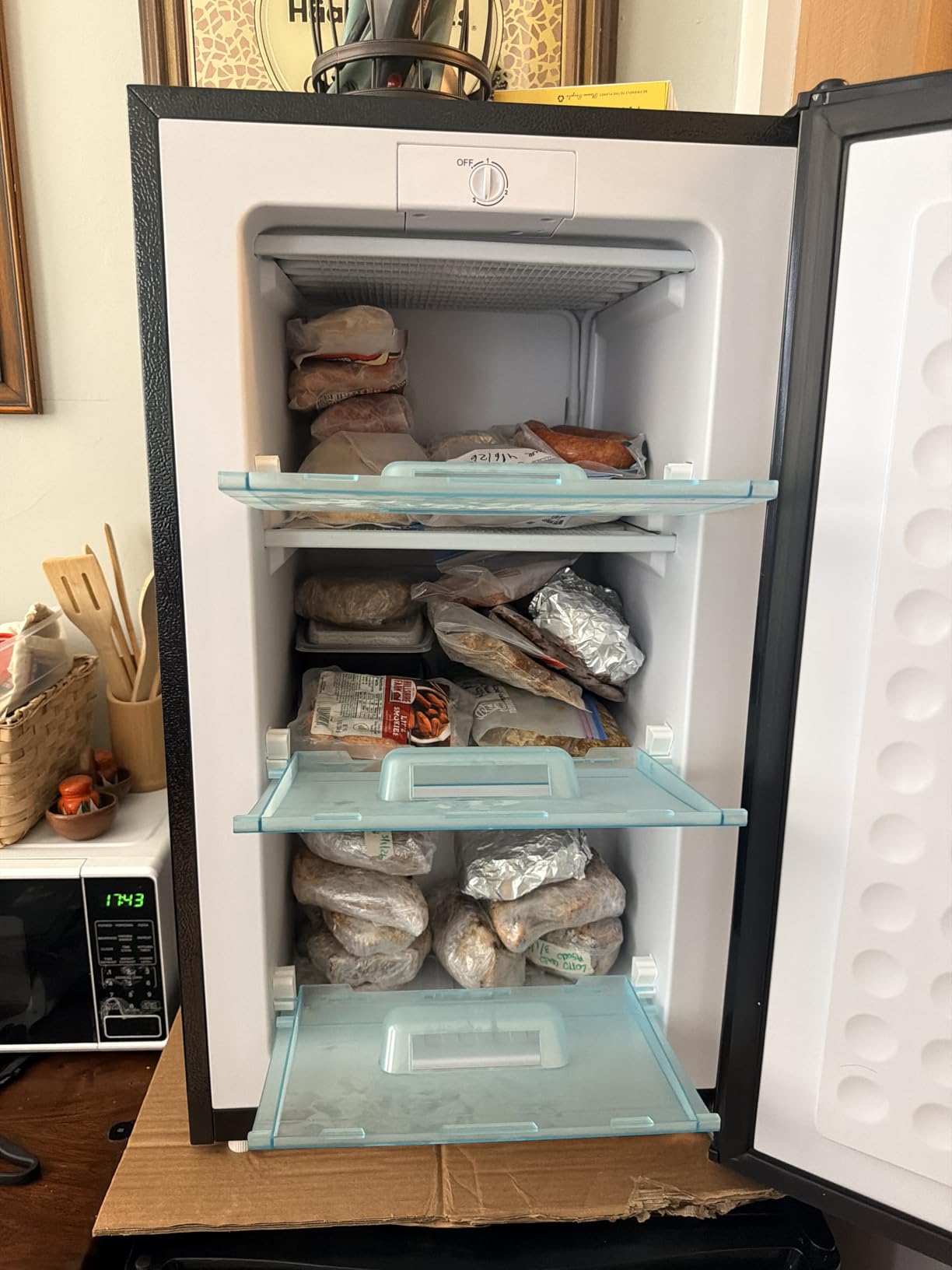 Maine 3.6 Cu. Ft. Small Upright Freezer, Compact Mini Freezer Glossy Silver customer photo 2