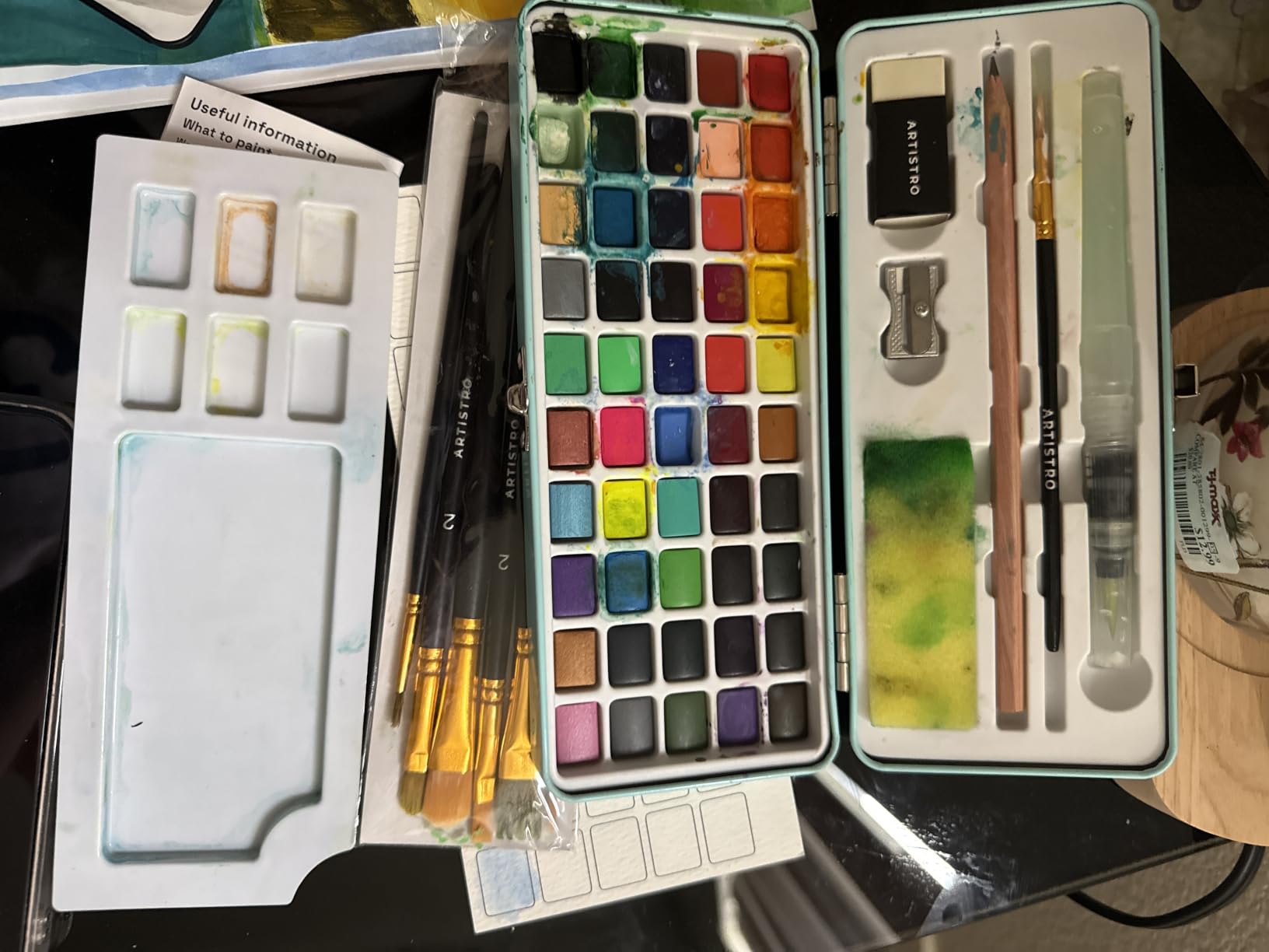 ARTISTRO Watercolor Paint Set - Travel Art Kit - 50 Colors | Professional Watercolor Paints - Portable Metal Case - Complete Painting Kit With Set Of Brushes - For Adults, Artists & Kids customer photo 1