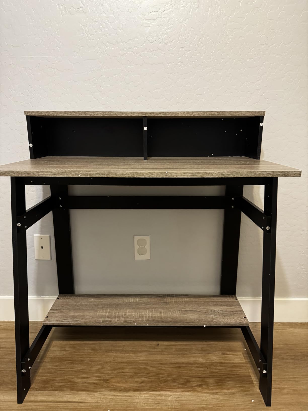 Furinno Jaya Desk, 39.2 Wide Computer Desk with Drawer, Darkwood customer photo 1