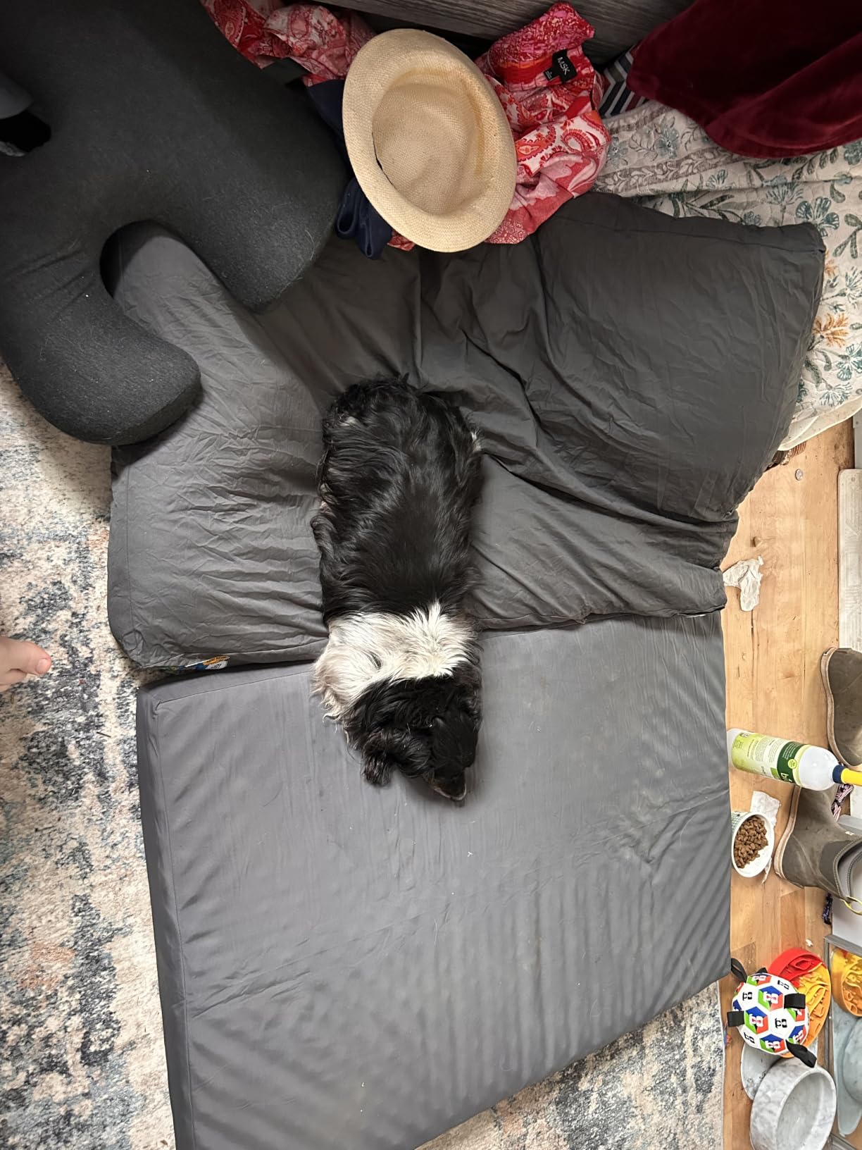Sytopia 42 Inch Indestructible Dog Bed for Aggressive Chewers, Chew Proof Durable Waterproof Pet Bed with Machine Washable Removable Cover, Outdoor Indoor Patio Pet Pad for Crate, Dark Grey customer photo 1