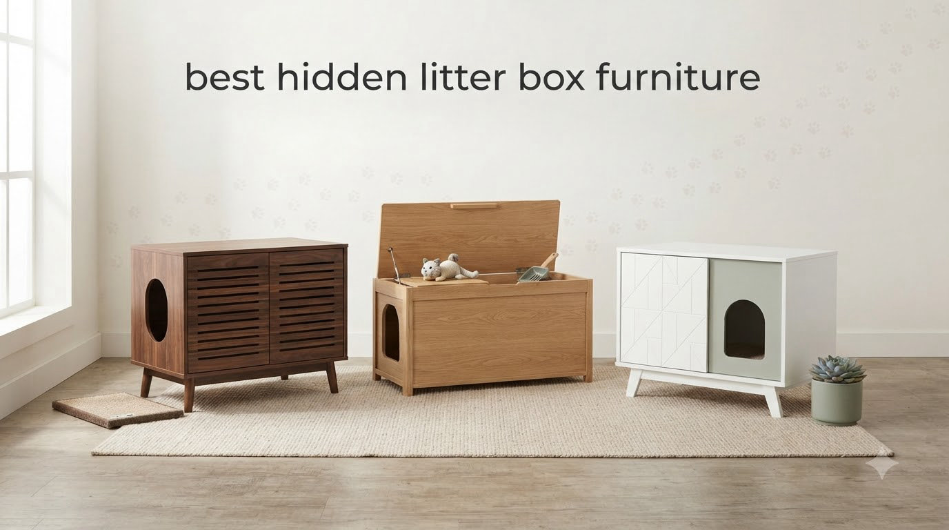 best hidden litter box furniture