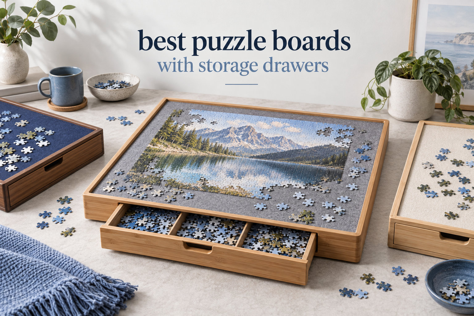 best puzzle boards with storage drawers