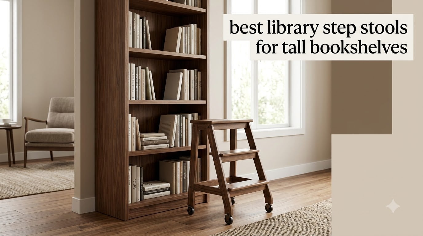 best library step stools for tall bookshelves