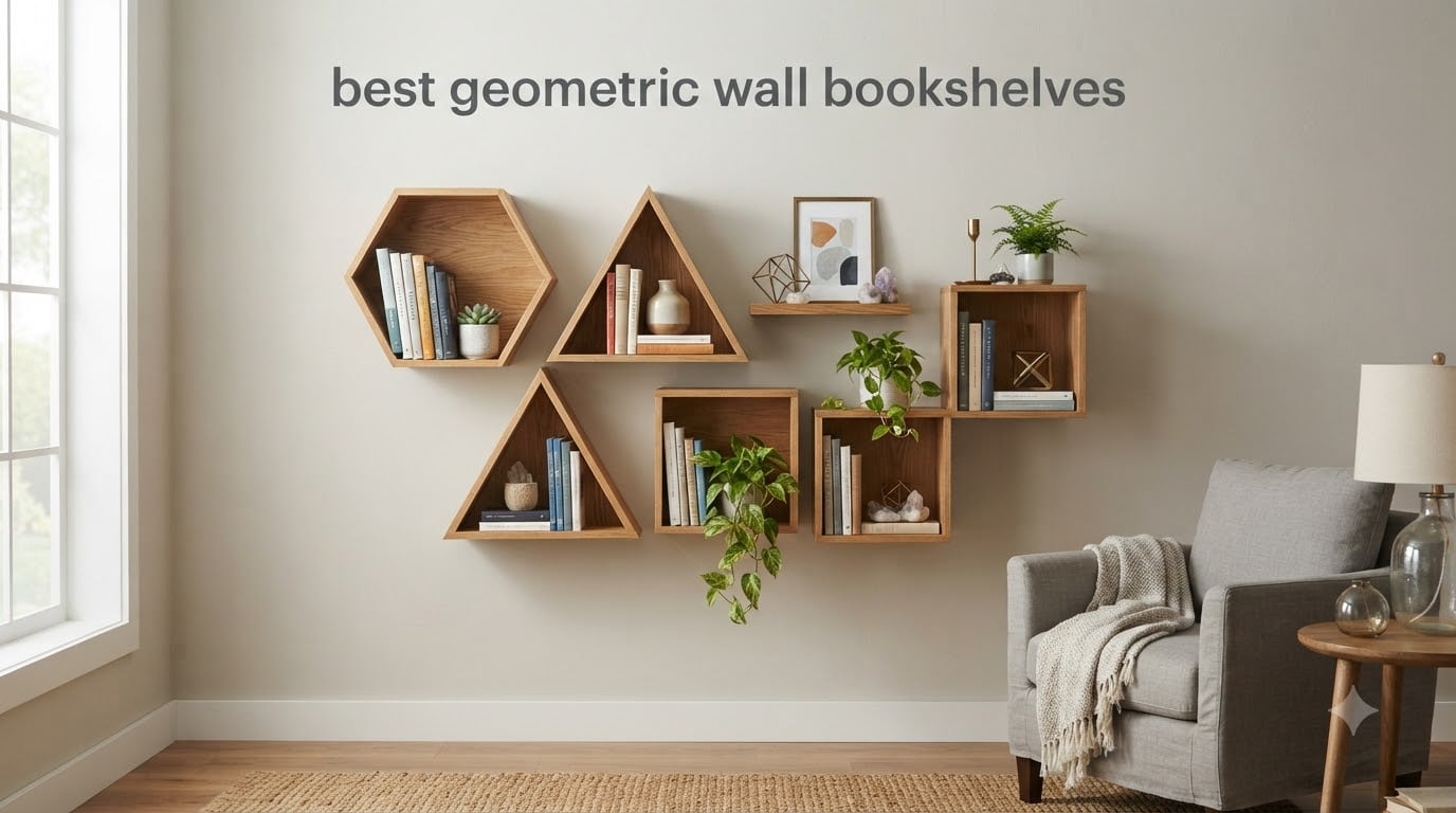 best geometric wall bookshelves