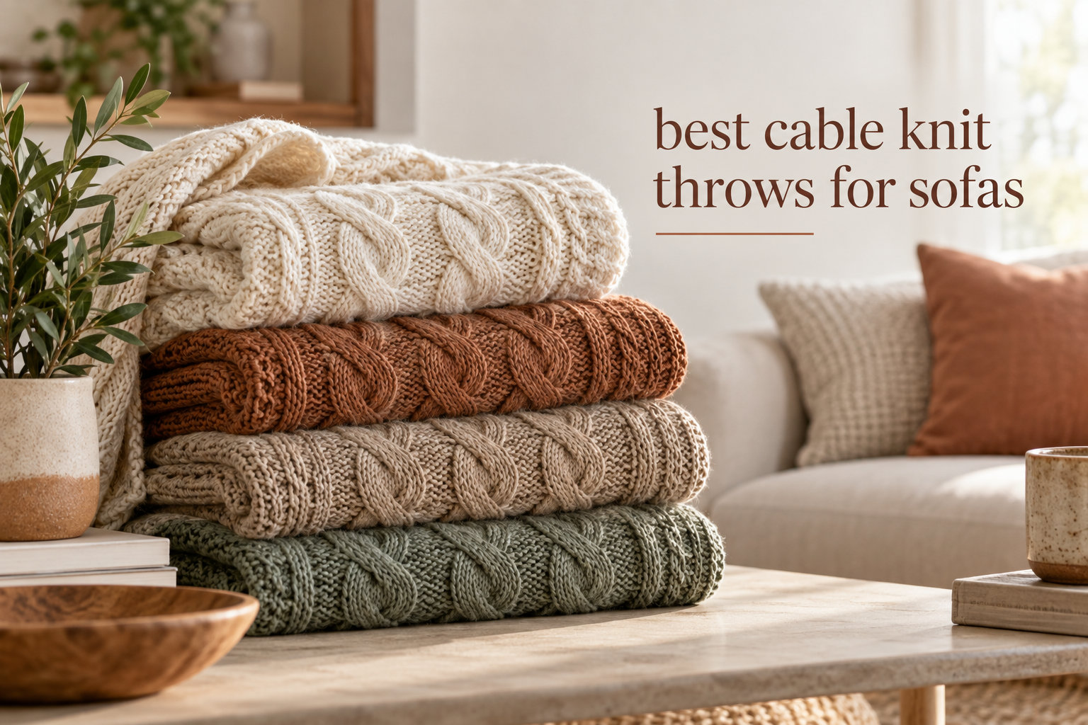 best cable knit throws for sofas